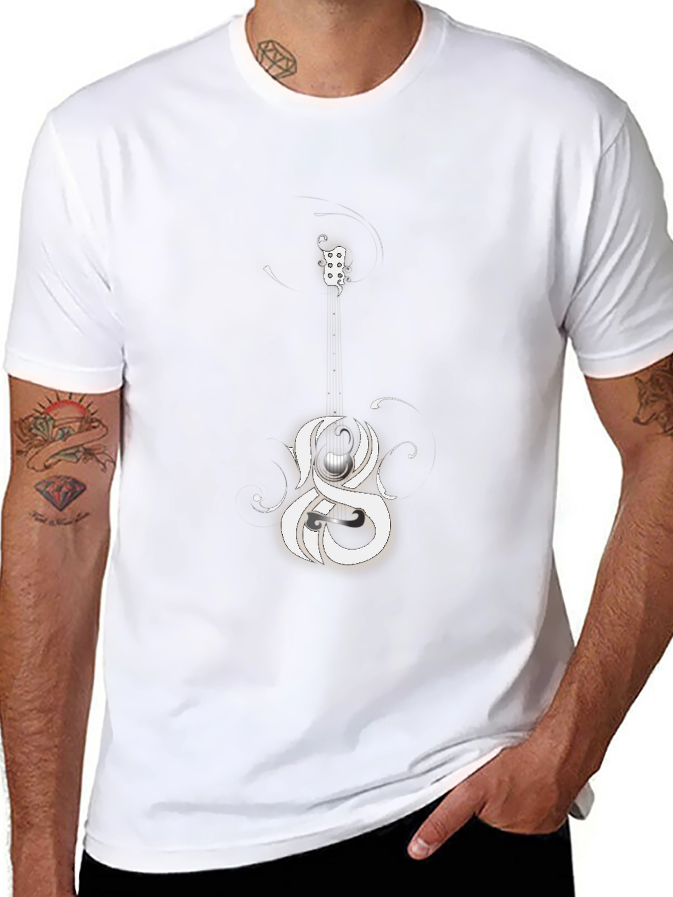 Abstract Graphic Print Black Casual Tee