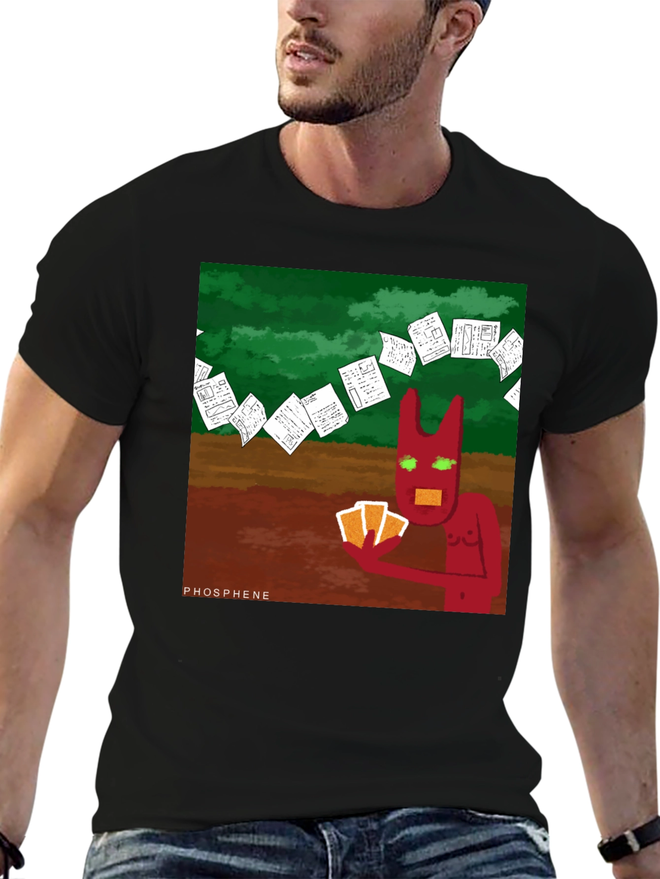 Phosphene Graphic Tee: Devil Playing Cards