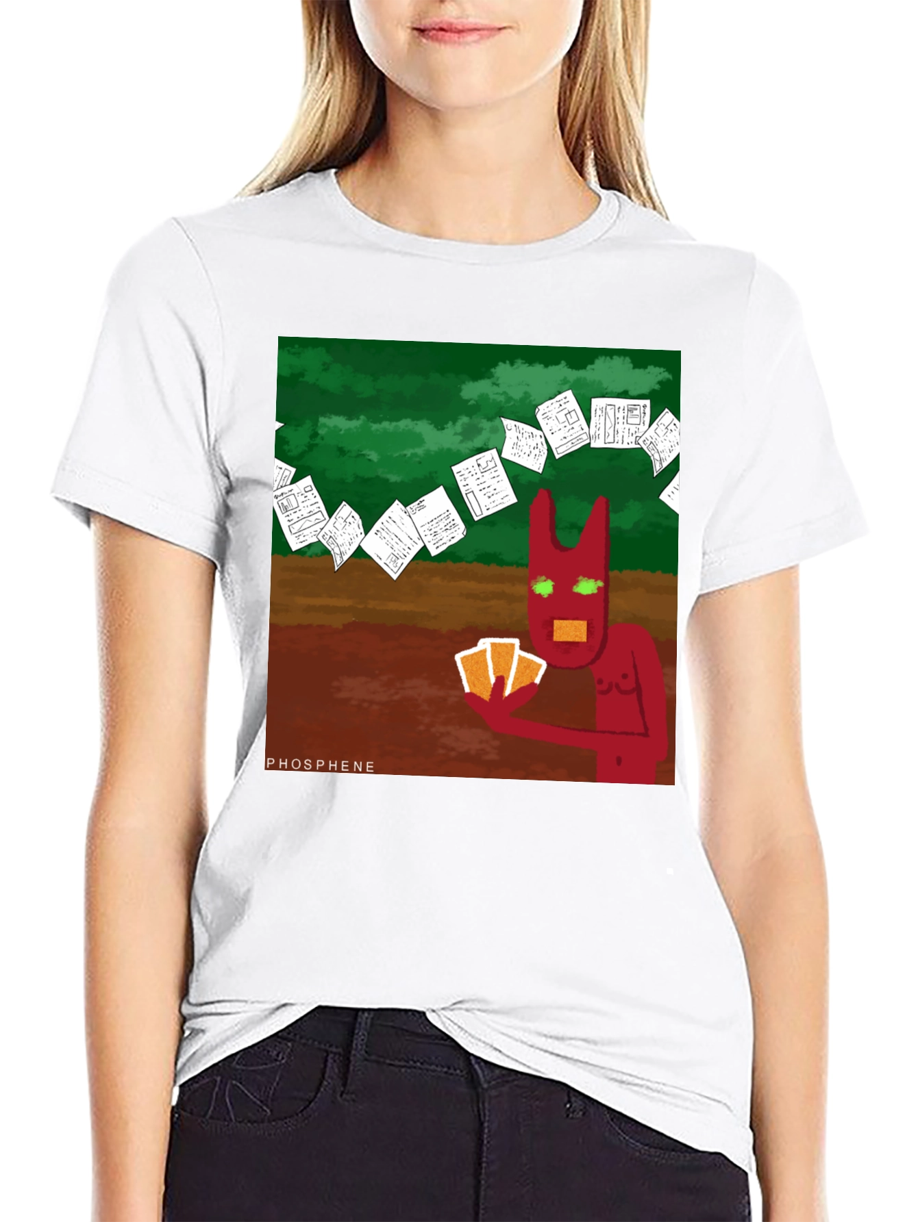 Phosphene Graphic Tee: Devil Playing Cards