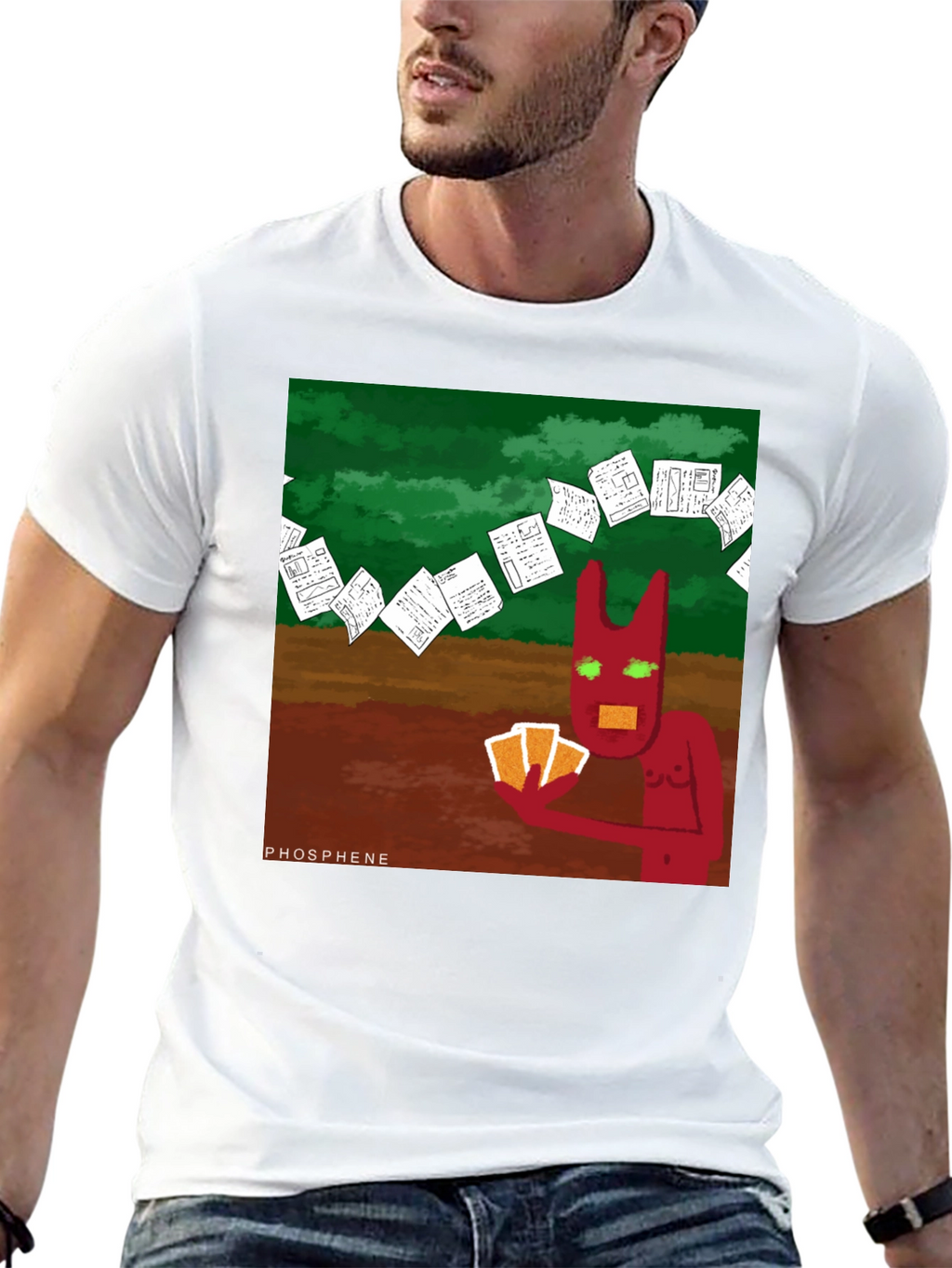 Phosphene Graphic Tee: Devil Playing Cards