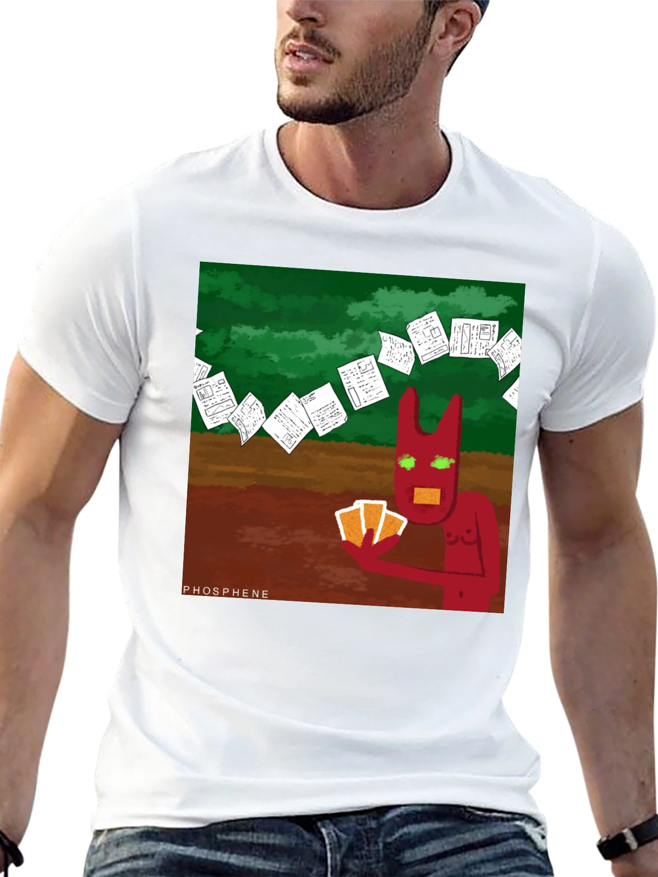 Phosphene Graphic Tee: Devil Playing Cards