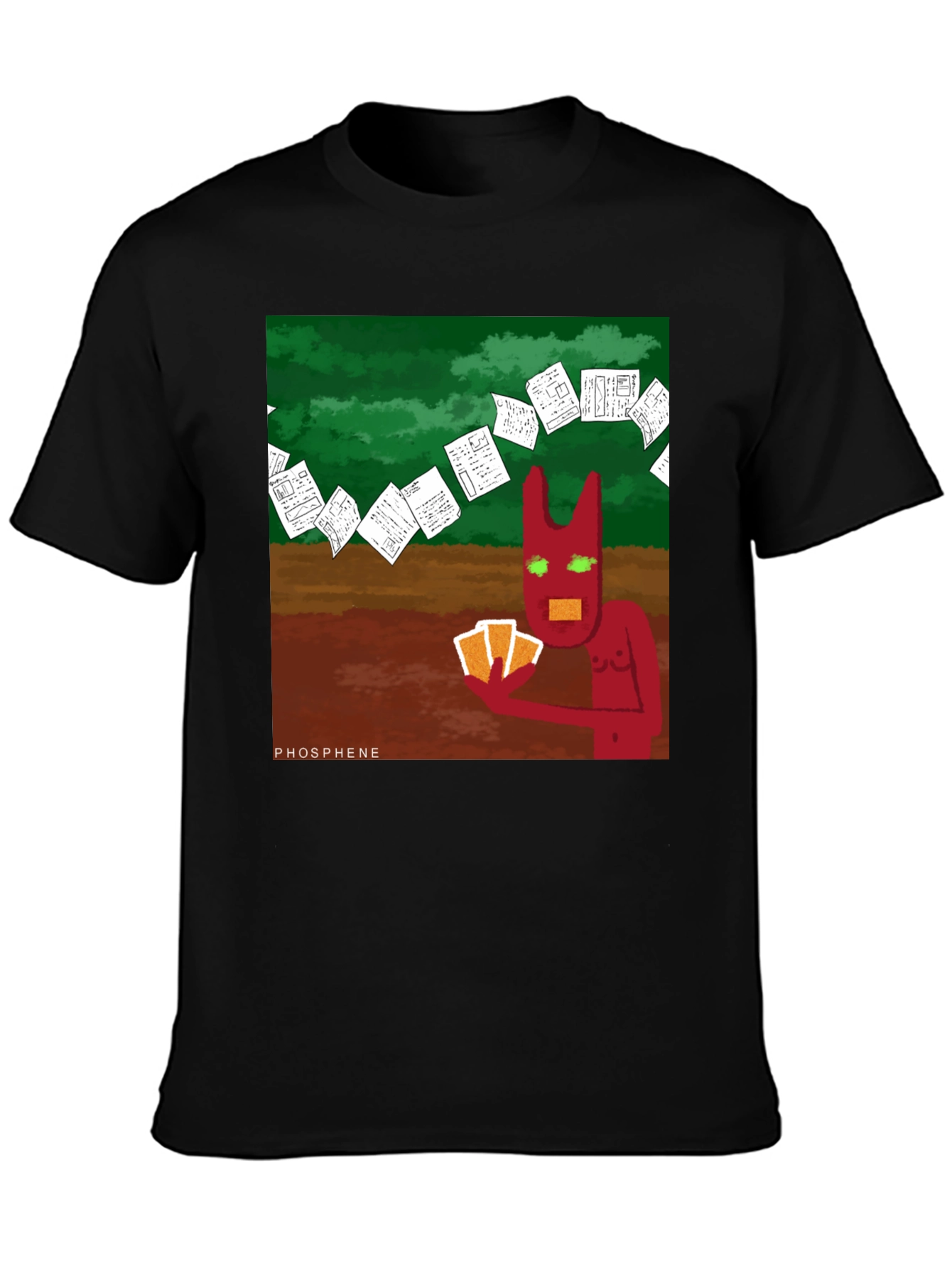 Phosphene Graphic Tee: Devil Playing Cards