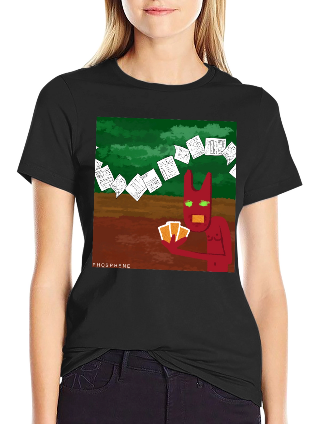 Phosphene Graphic Tee: Devil Playing Cards
