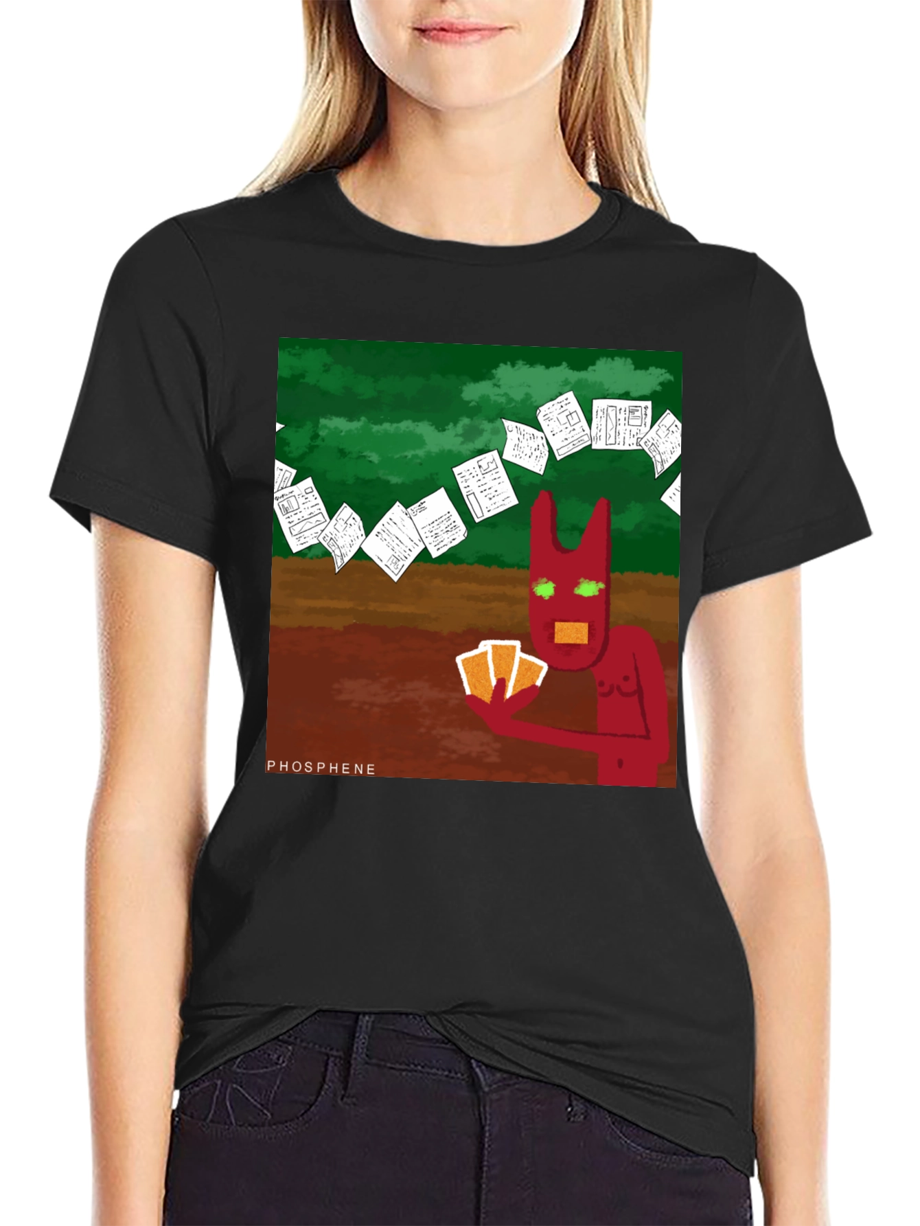 Phosphene Graphic Tee: Devil Playing Cards