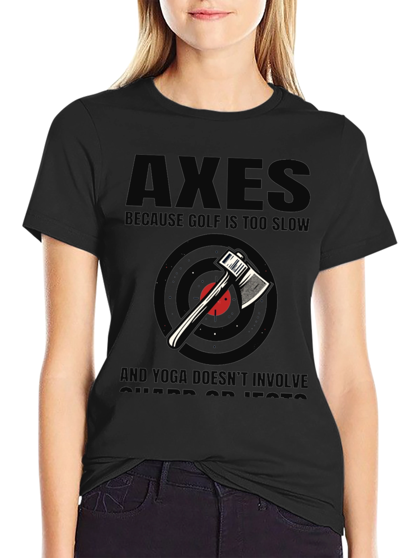 Axes Because Golf Is Too Slow Black Graphic Tee