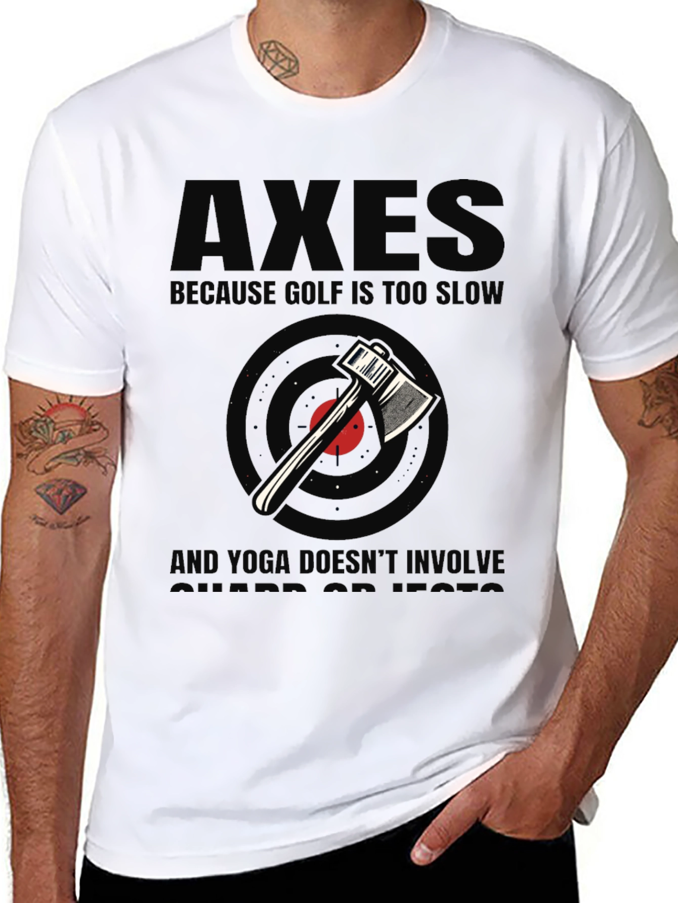 Axes Because Golf Is Too Slow Black Graphic Tee