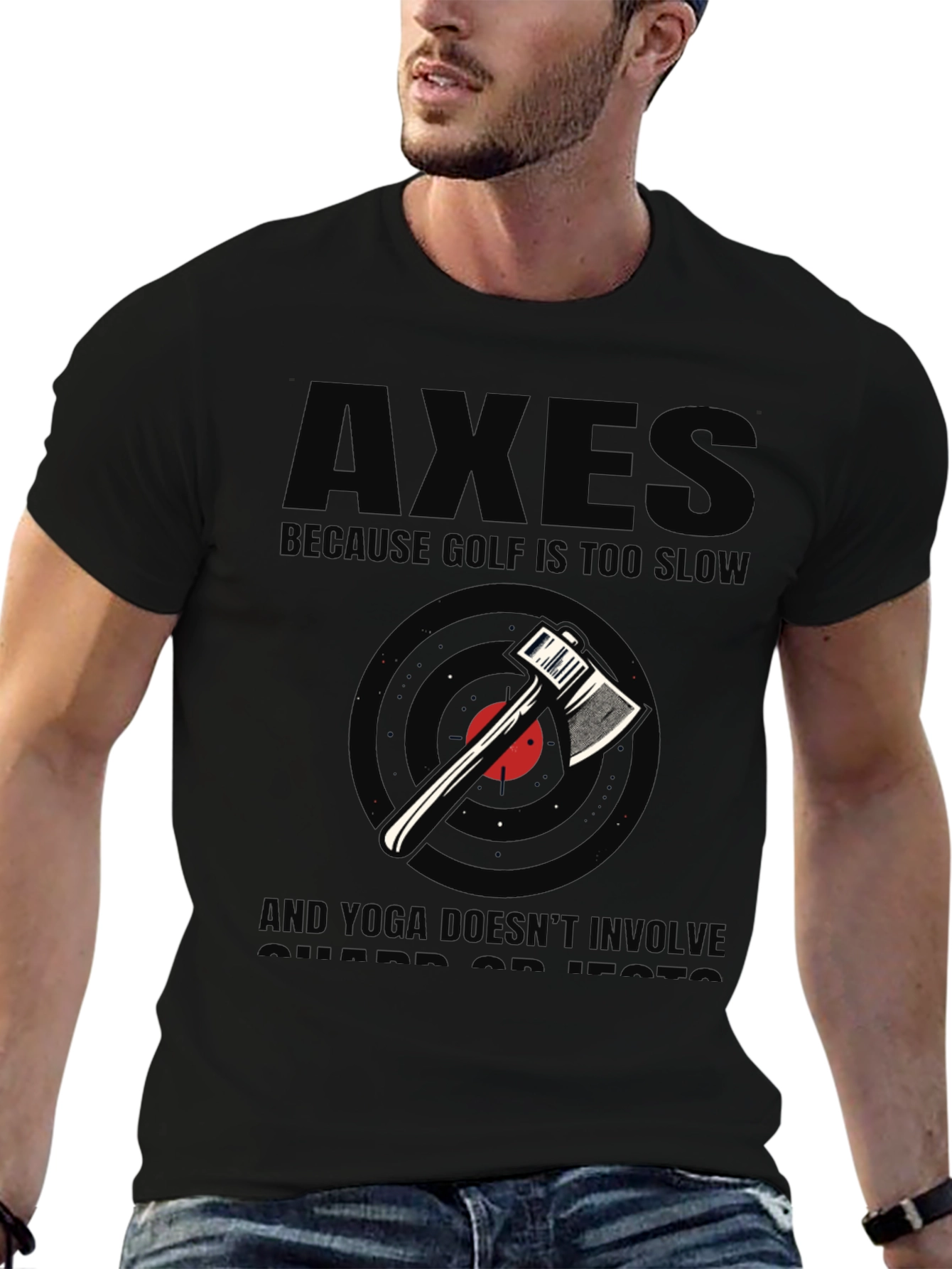 Axes Because Golf Is Too Slow Black Graphic Tee