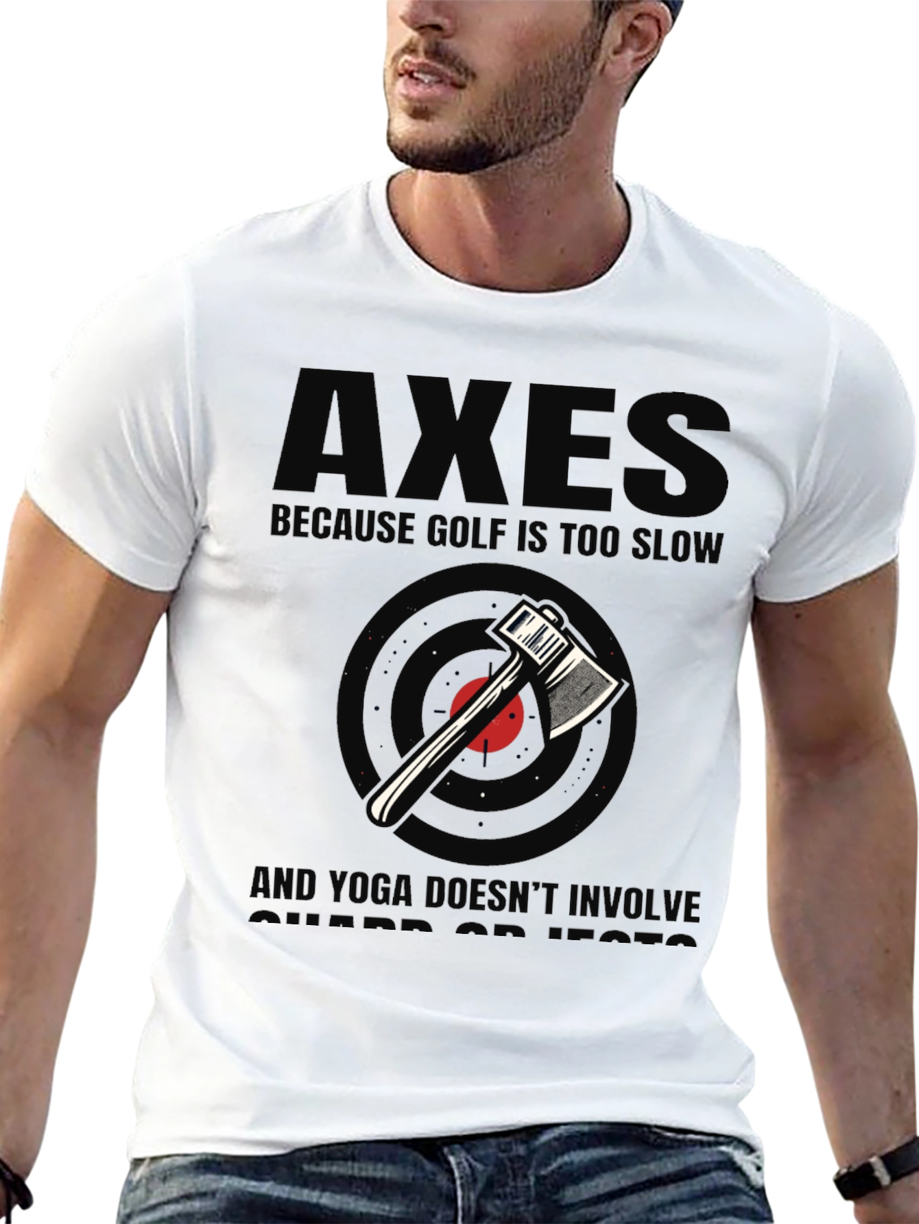 Axes Because Golf Is Too Slow Black Graphic Tee