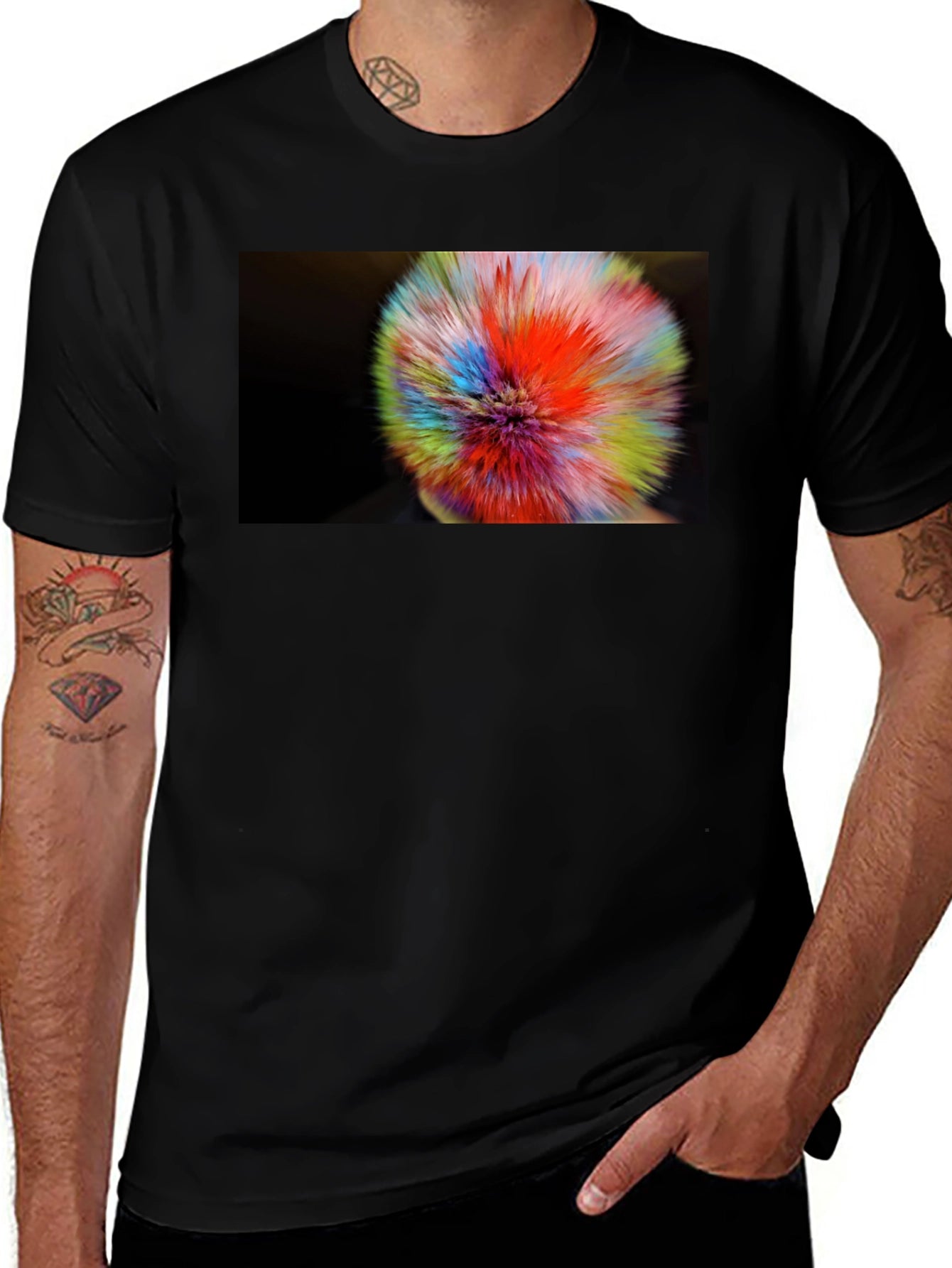 Abstract Color Burst Graphic T-Shirt