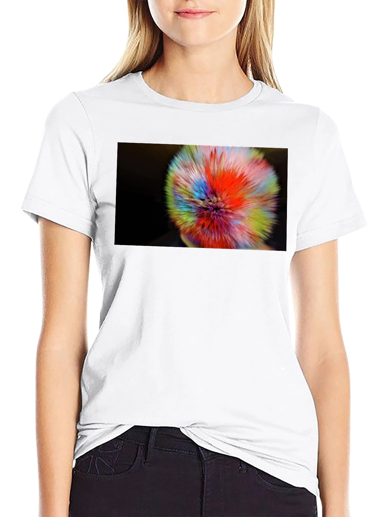 Abstract Color Burst Graphic T-Shirt