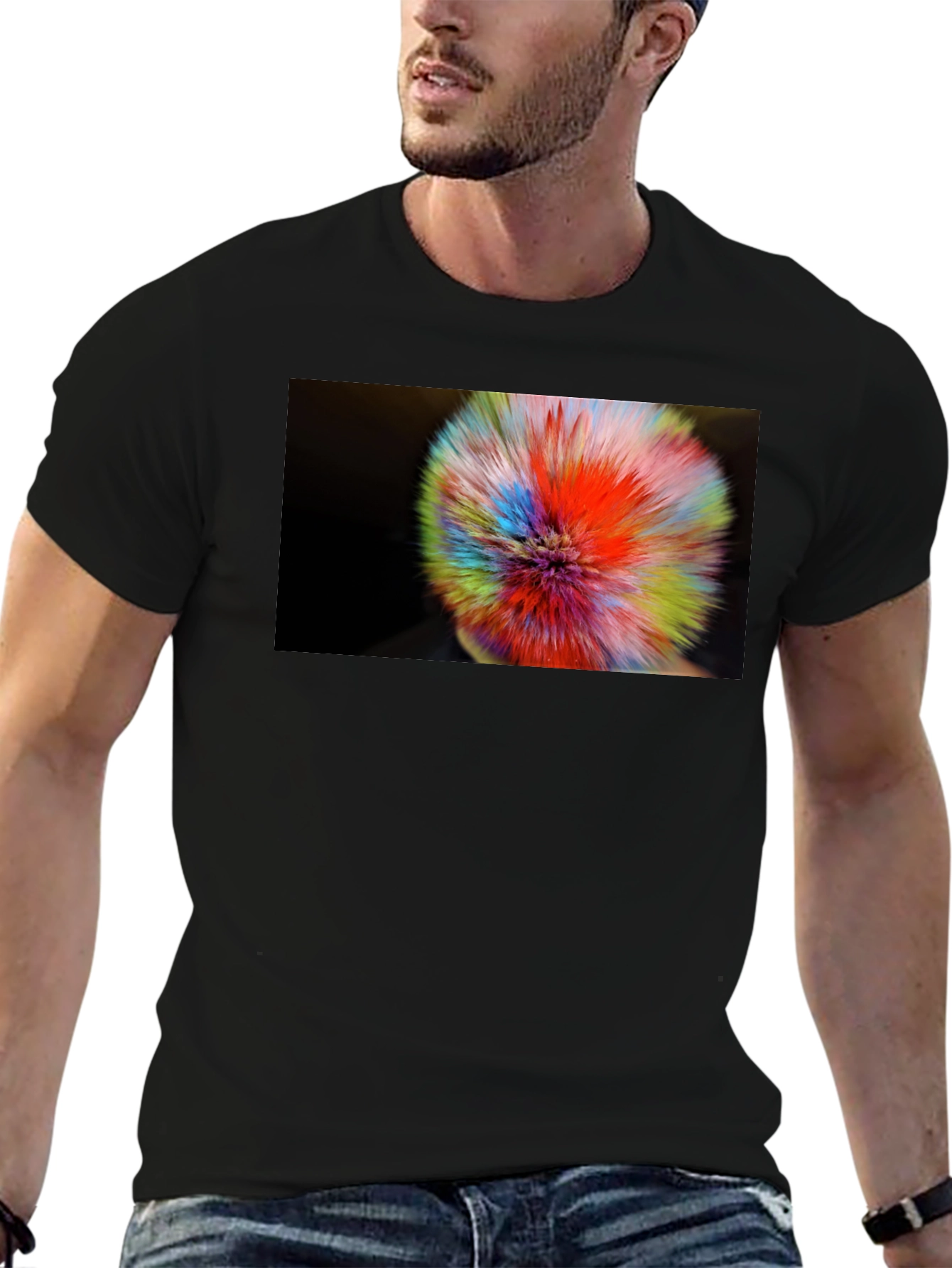 Abstract Color Burst Graphic T-Shirt