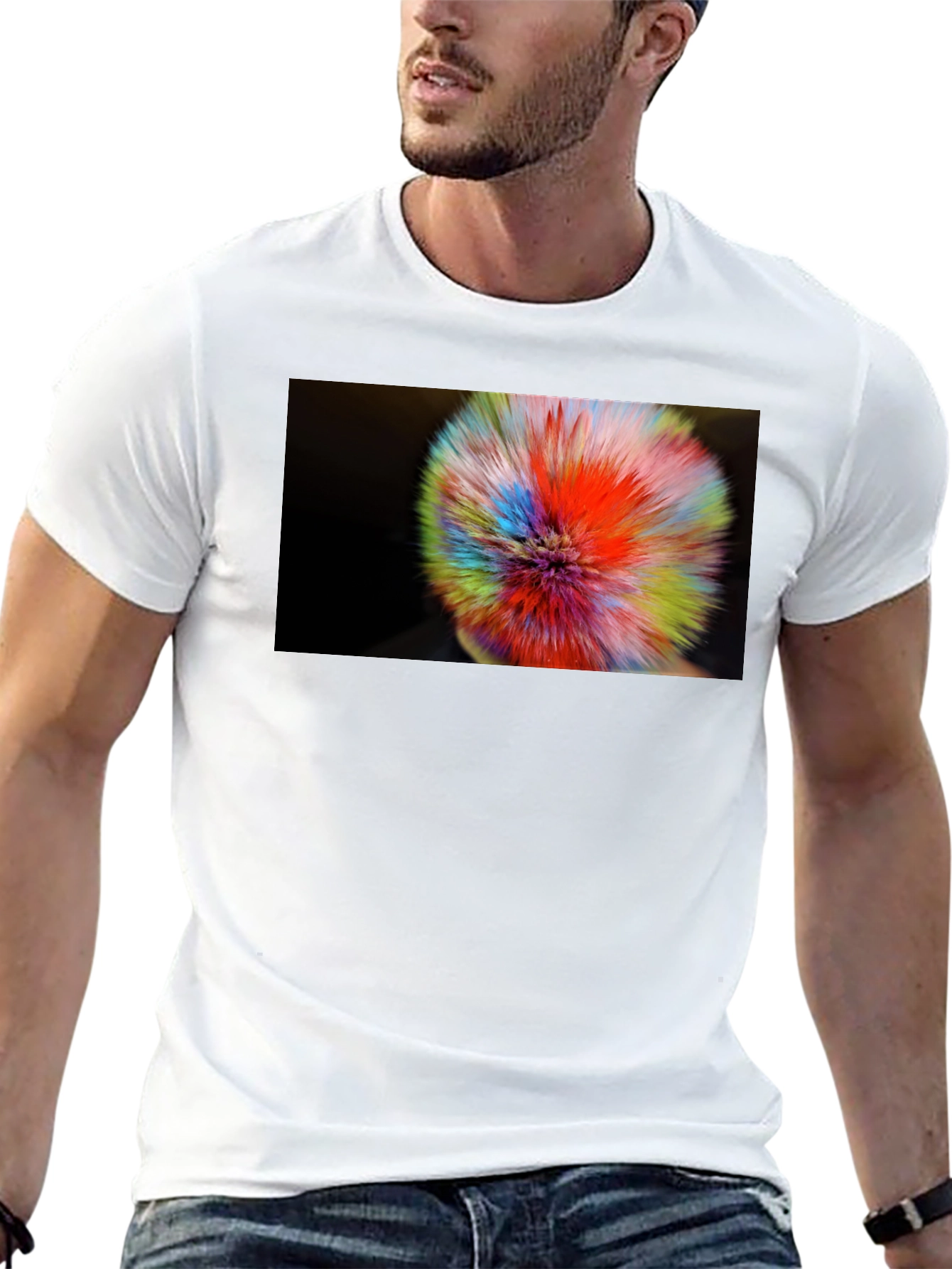 Abstract Color Burst Graphic T-Shirt