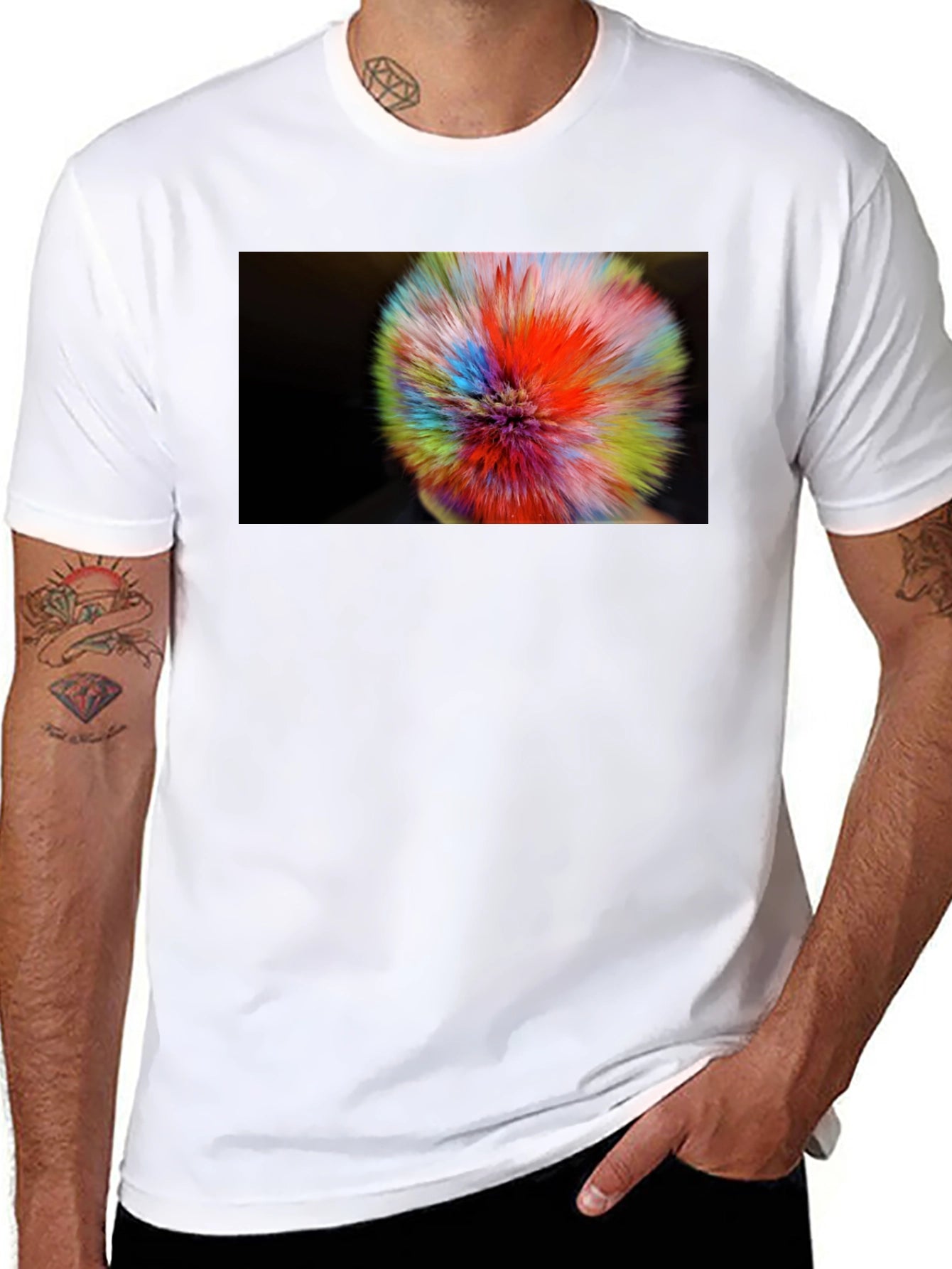 Abstract Color Burst Graphic T-Shirt