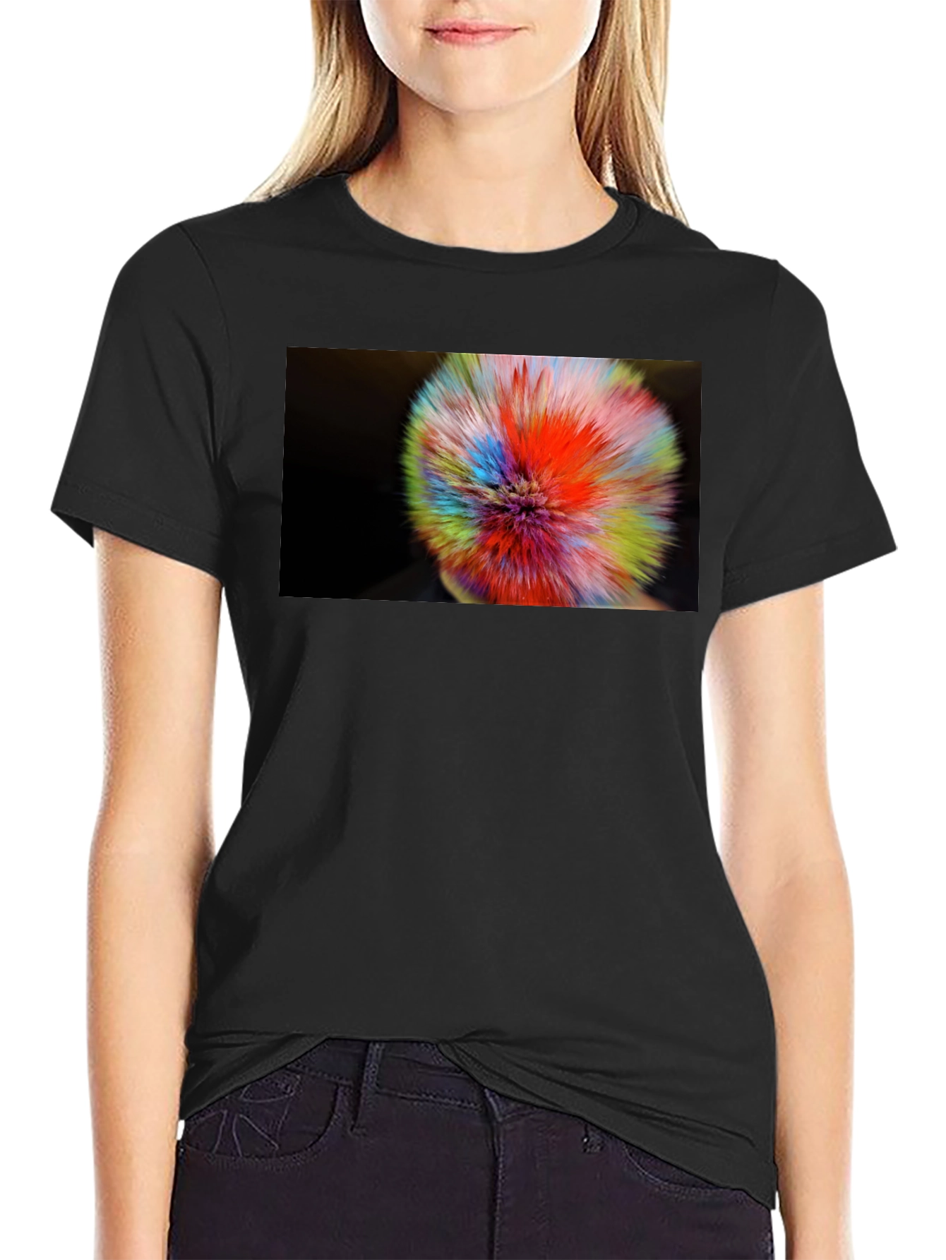 Abstract Color Burst Graphic T-Shirt