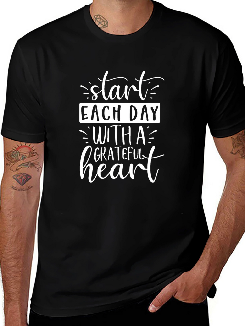 Grateful Heart Graphic Tee - Black