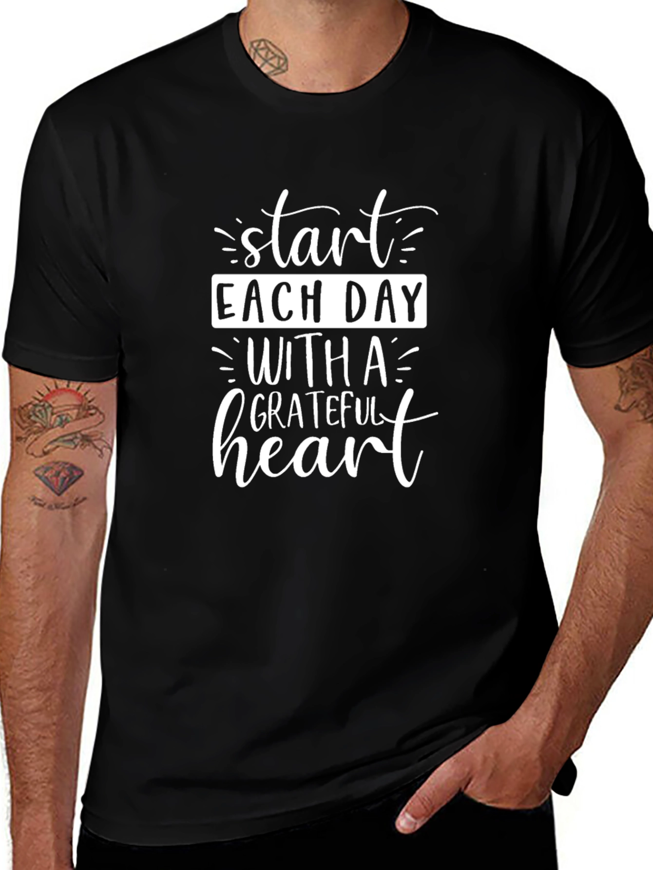 Grateful Heart Graphic Tee - Black