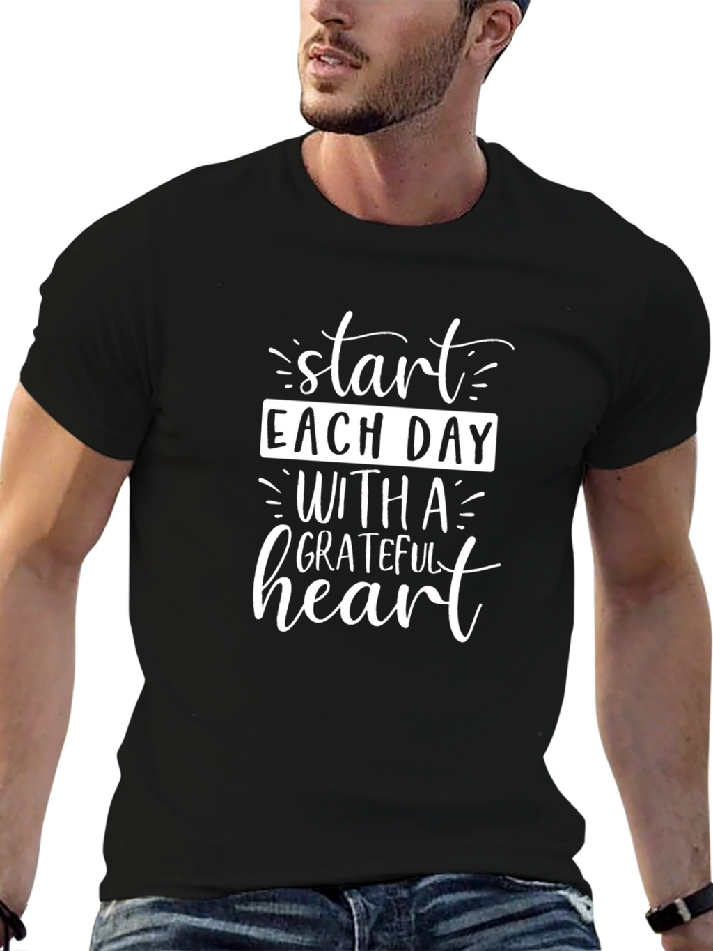 Grateful Heart Graphic Tee - Black