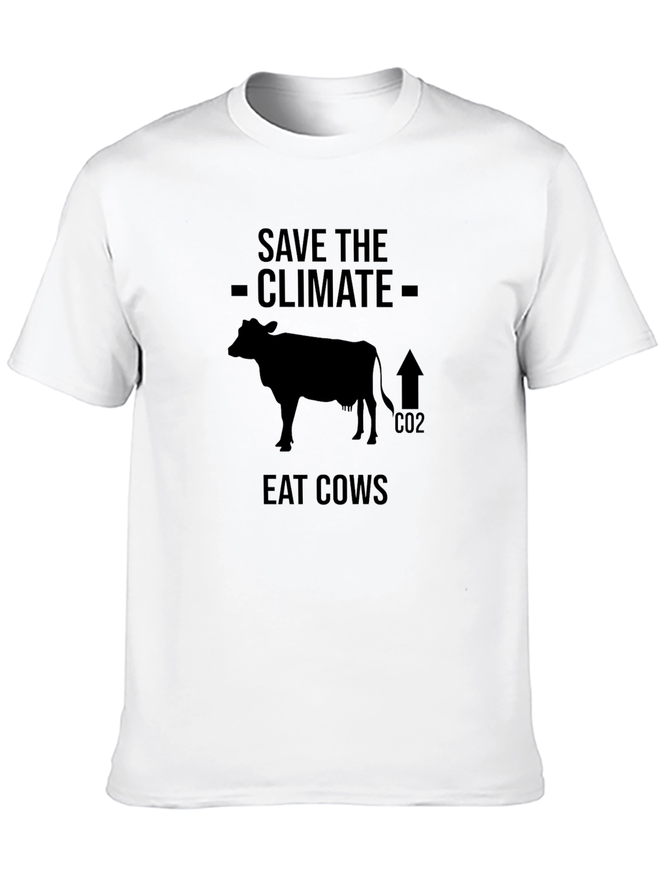 Save the Climate Eat Cows Graphic Tee - Black T-Shirt