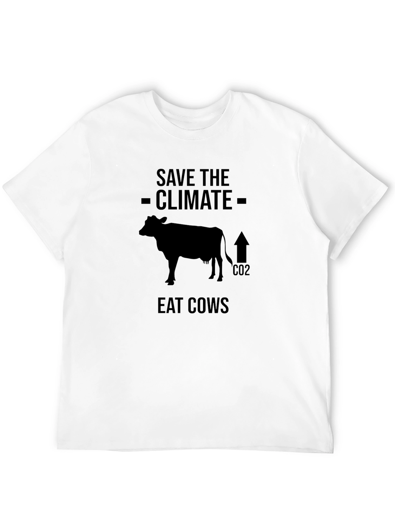 Save the Climate Eat Cows Graphic Tee - Black T-Shirt