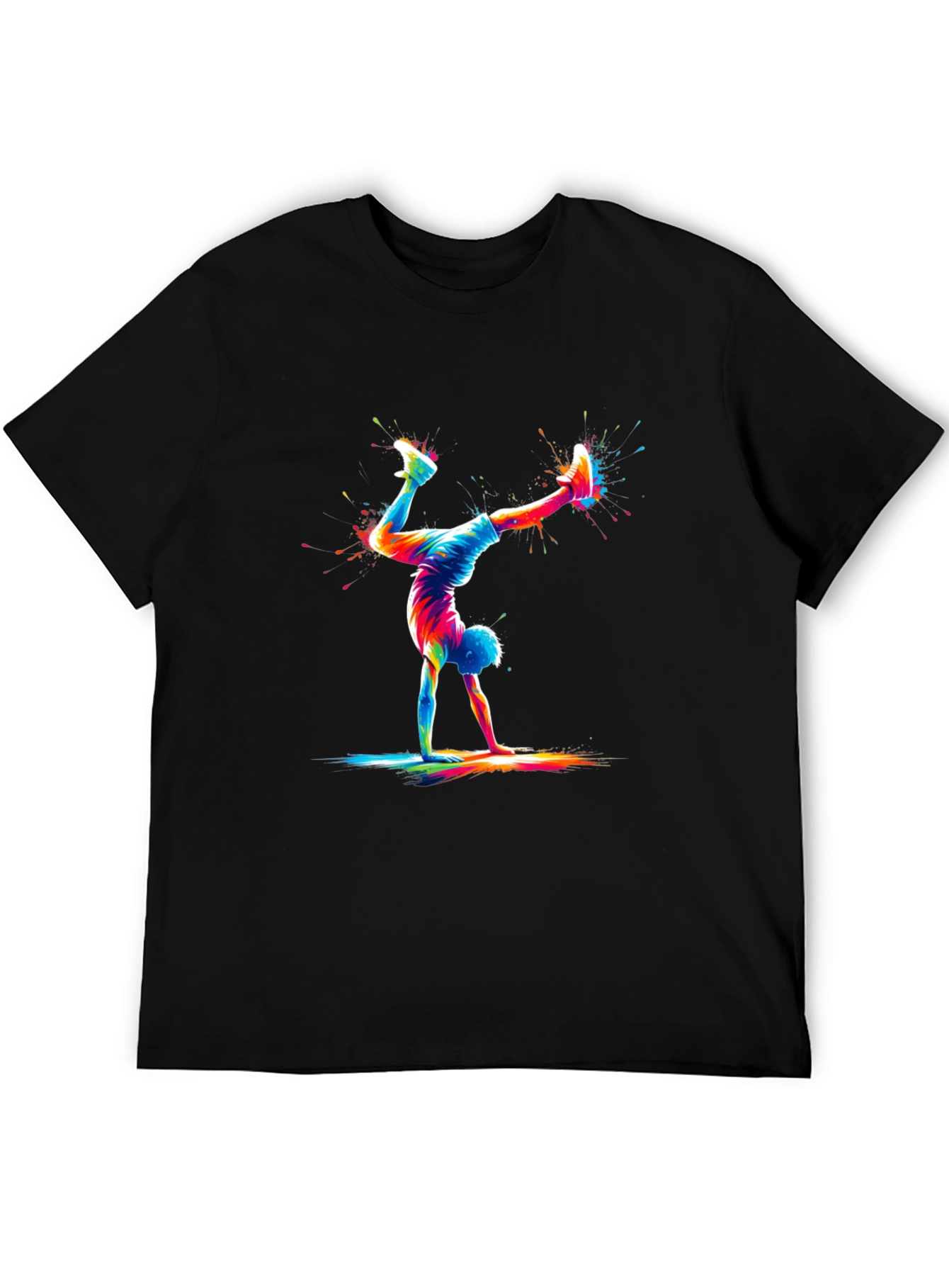 Colorful Handstand T-Shirt: Artistic Graphic Tee for Sport Lovers