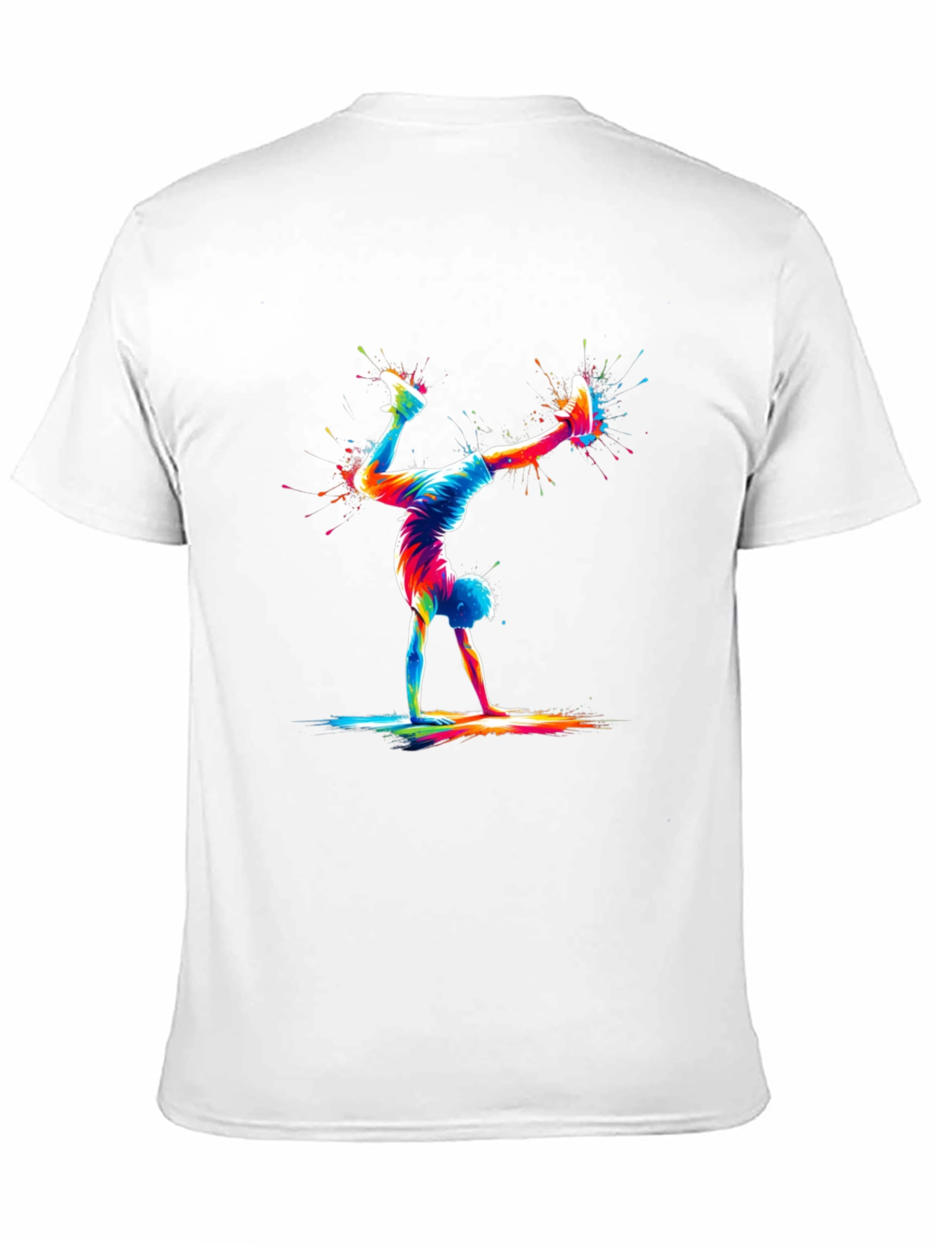 Colorful Handstand T-Shirt: Artistic Graphic Tee for Sport Lovers