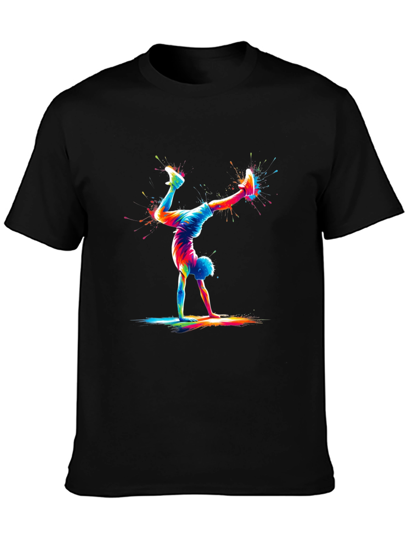 Colorful Handstand T-Shirt: Artistic Graphic Tee for Sport Lovers