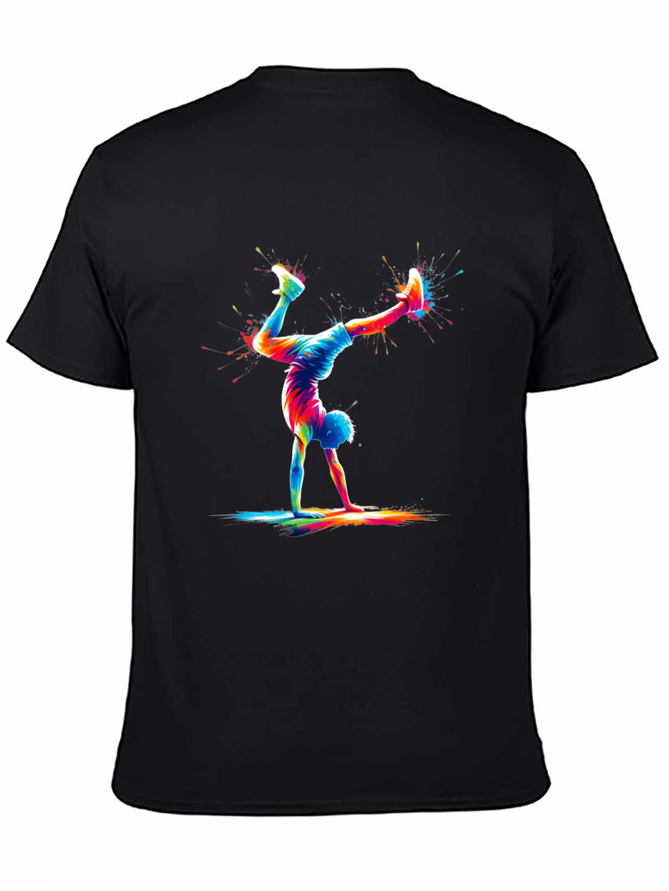 Colorful Handstand T-Shirt: Artistic Graphic Tee for Sport Lovers