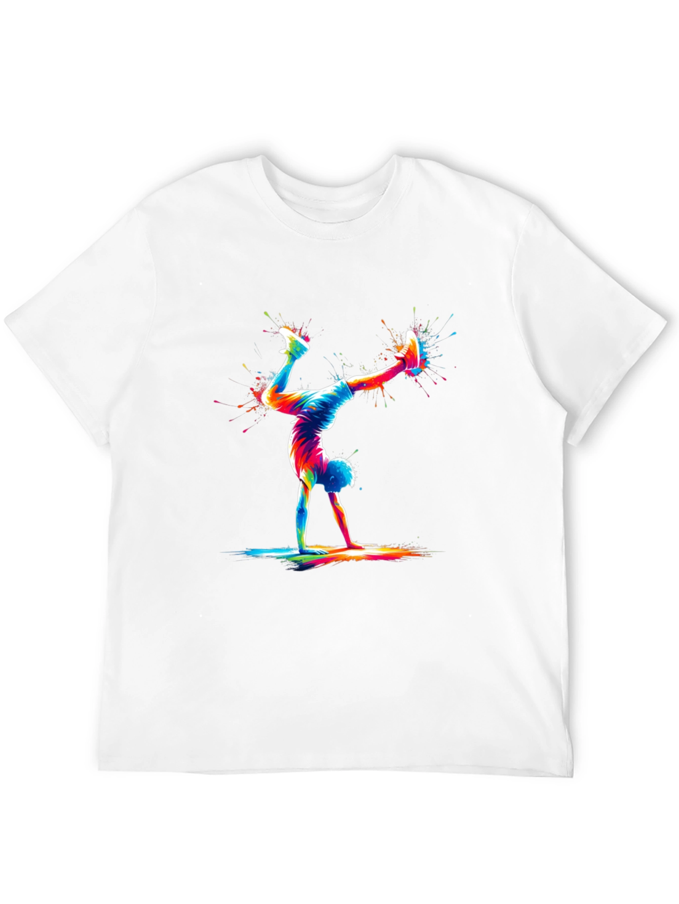 Colorful Handstand T-Shirt: Artistic Graphic Tee for Sport Lovers
