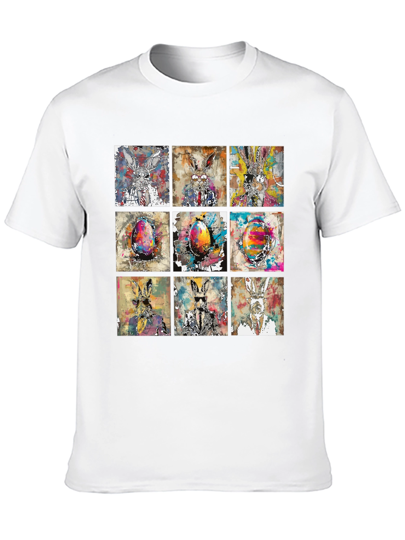 Easter Bunny Grid T-Shirt - Quirky & Stylish