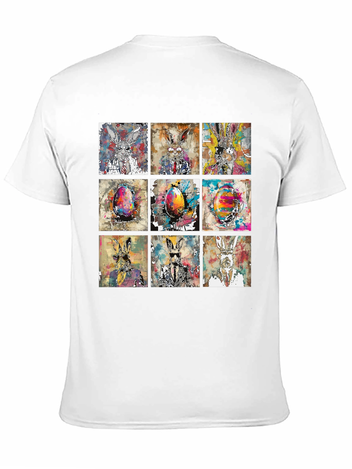 Easter Bunny Grid T-Shirt - Quirky & Stylish