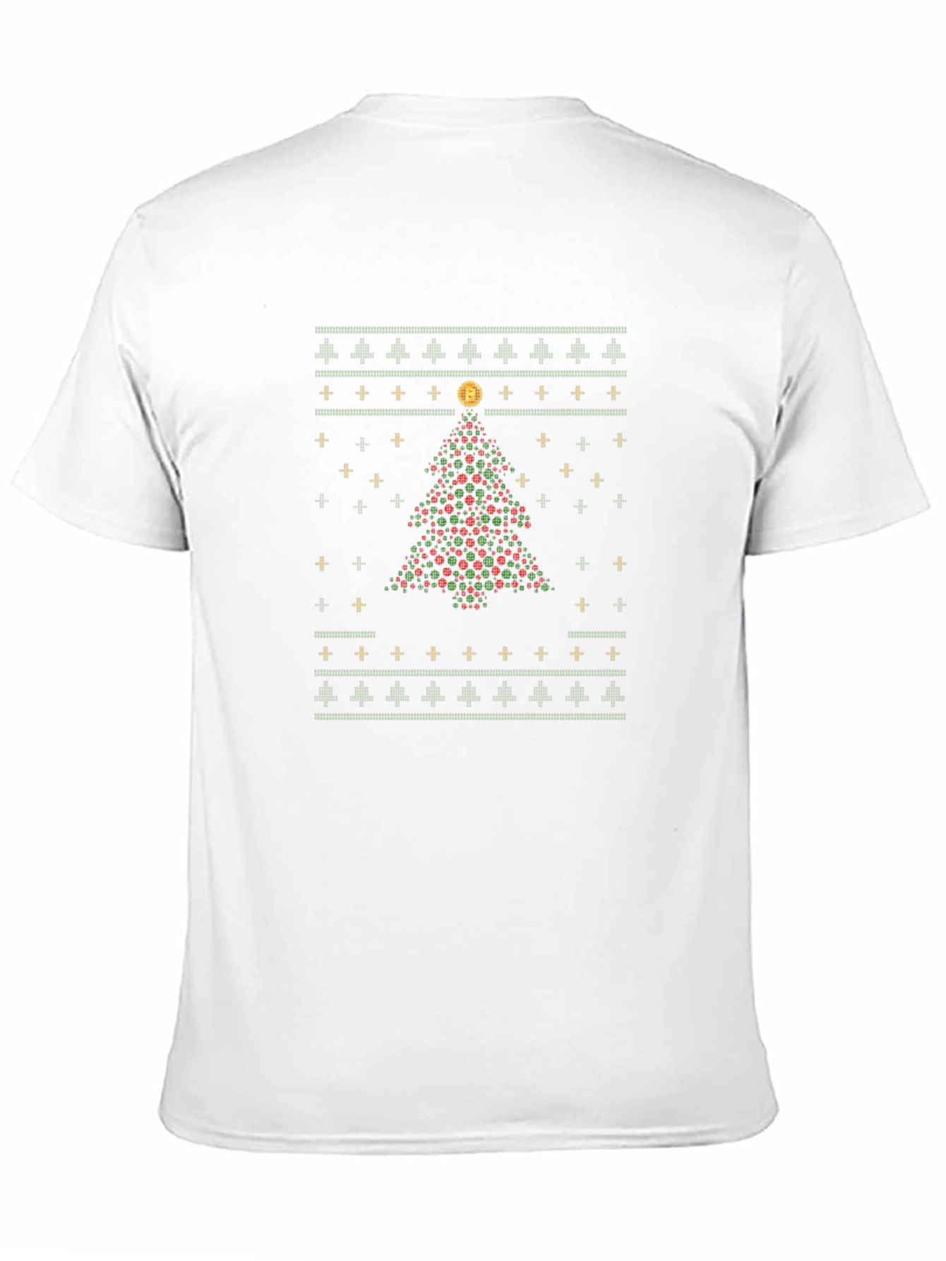 Bitcoin Christmas Tree Holiday Graphic T-Shirt
