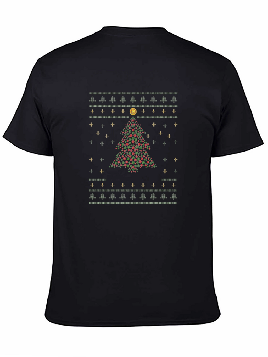 Bitcoin Christmas Tree Holiday Graphic T-Shirt