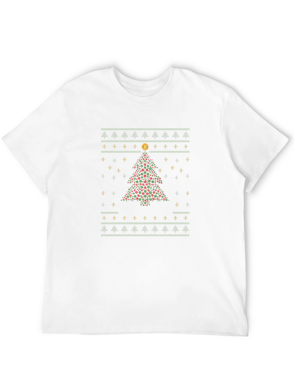 Bitcoin Christmas Tree Holiday Graphic T-Shirt