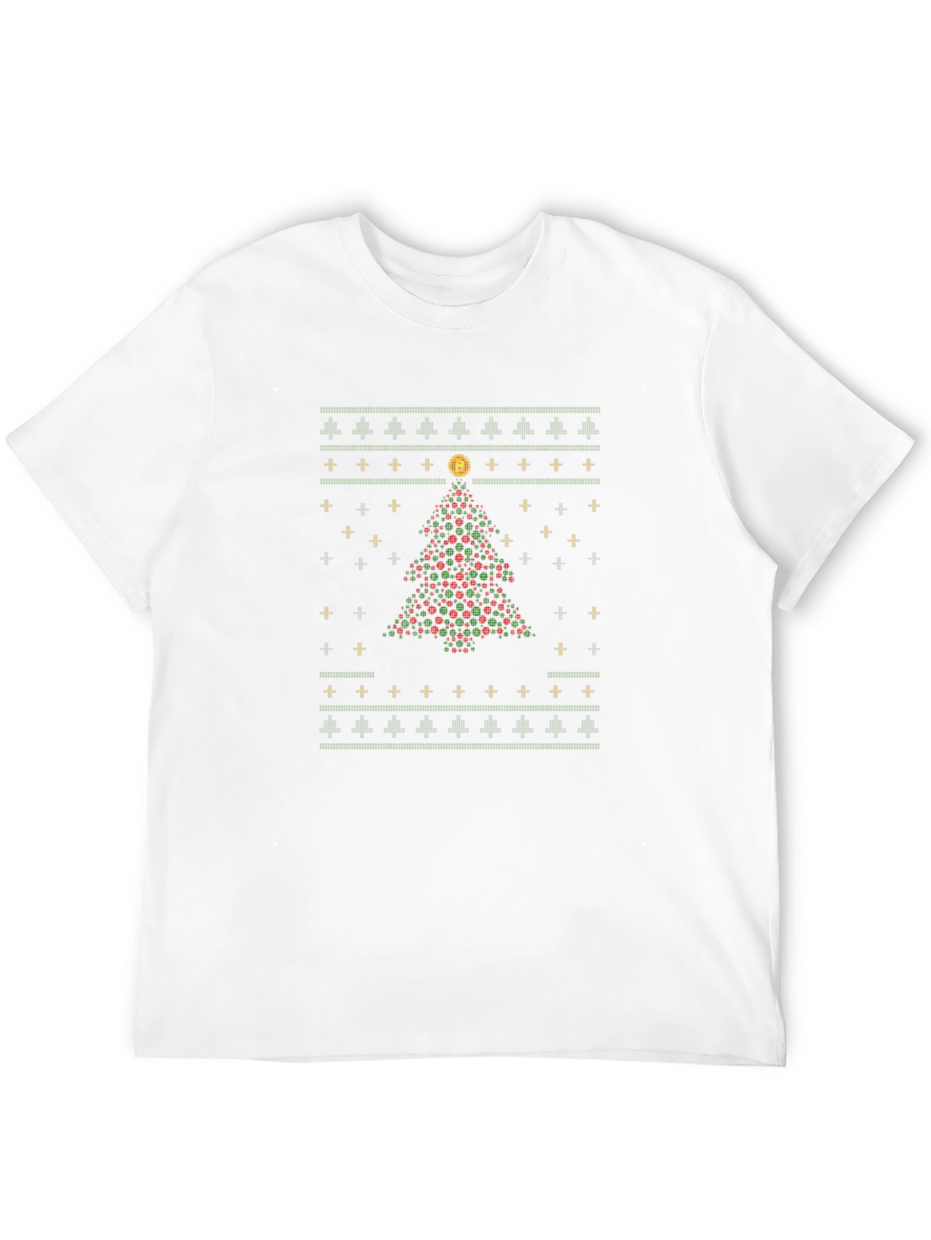 Bitcoin Christmas Tree Holiday Graphic T-Shirt