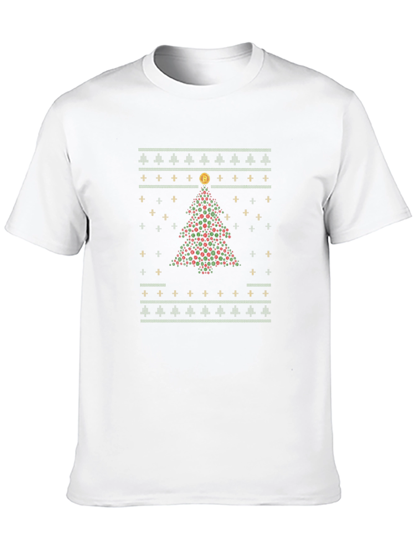 Bitcoin Christmas Tree Holiday Graphic T-Shirt