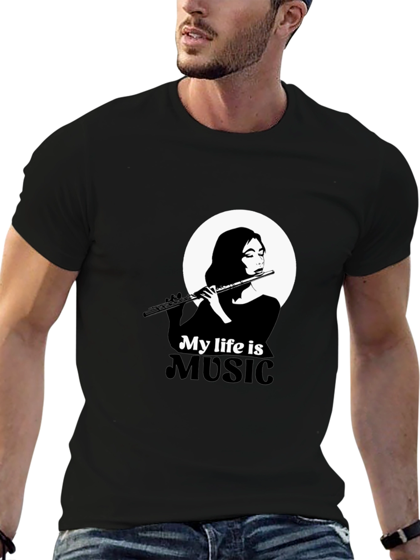 My Life is Music Black Graphic Tee