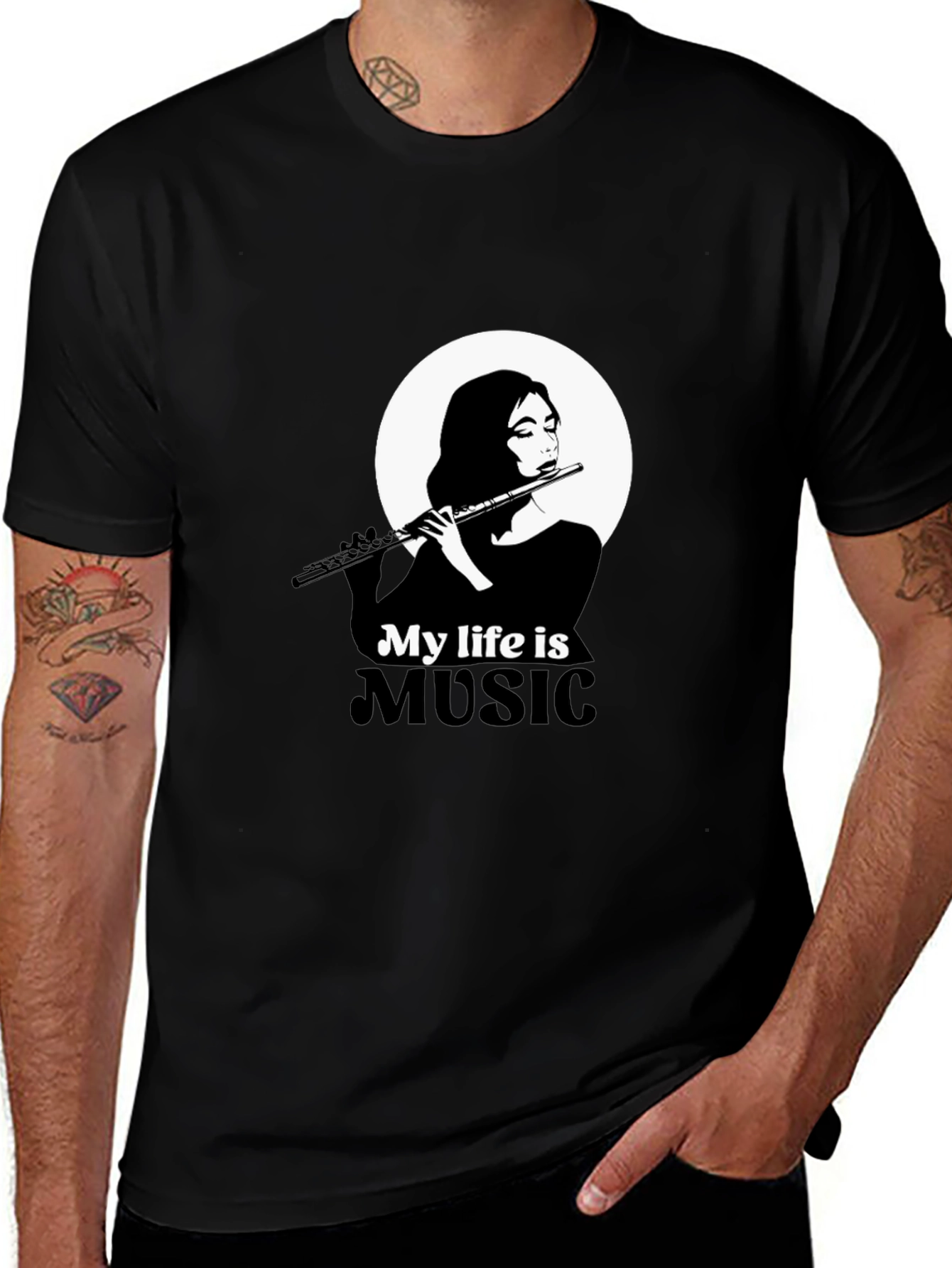 My Life is Music Black Graphic Tee