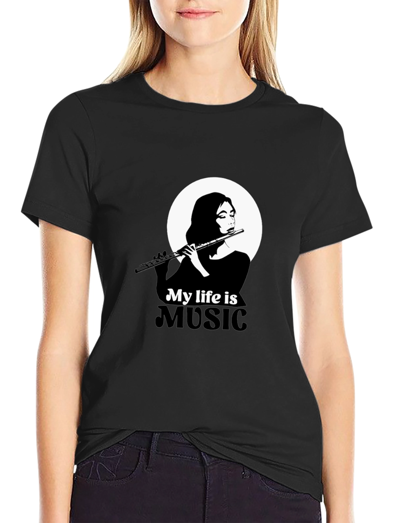 My Life is Music Black Graphic Tee
