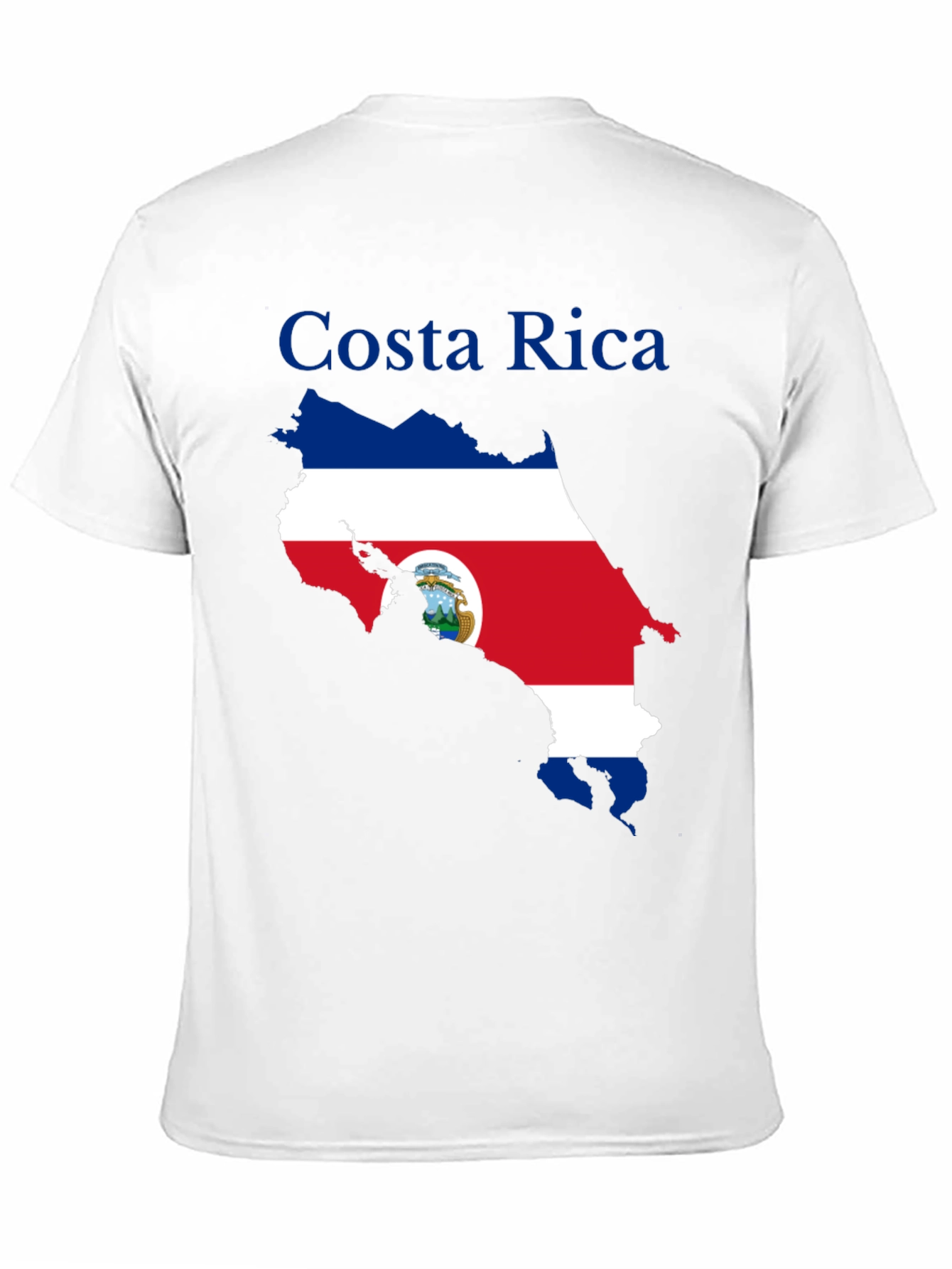 Costa Rica Flag Map Black T-Shirt