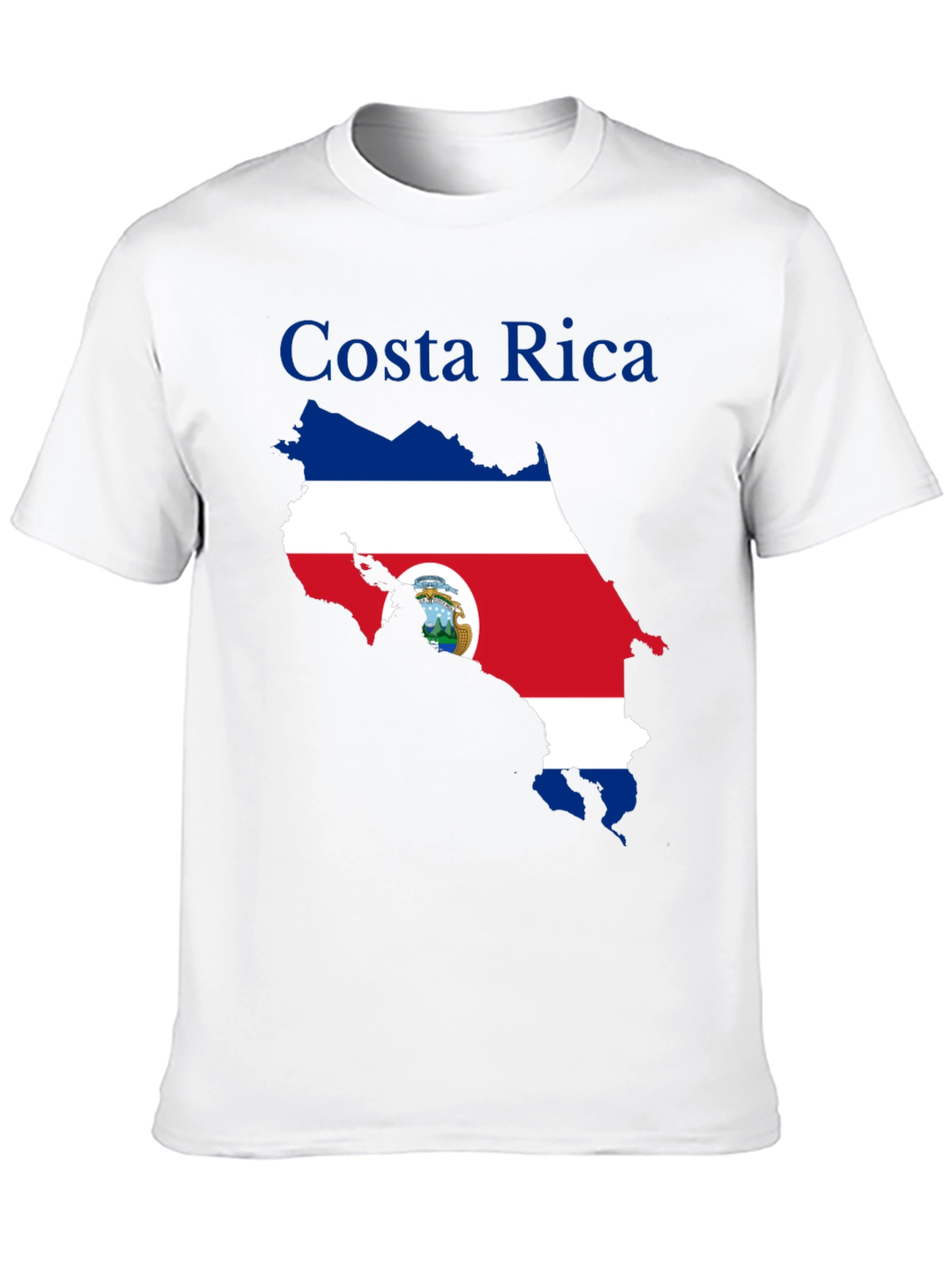 Costa Rica Flag Map Black T-Shirt