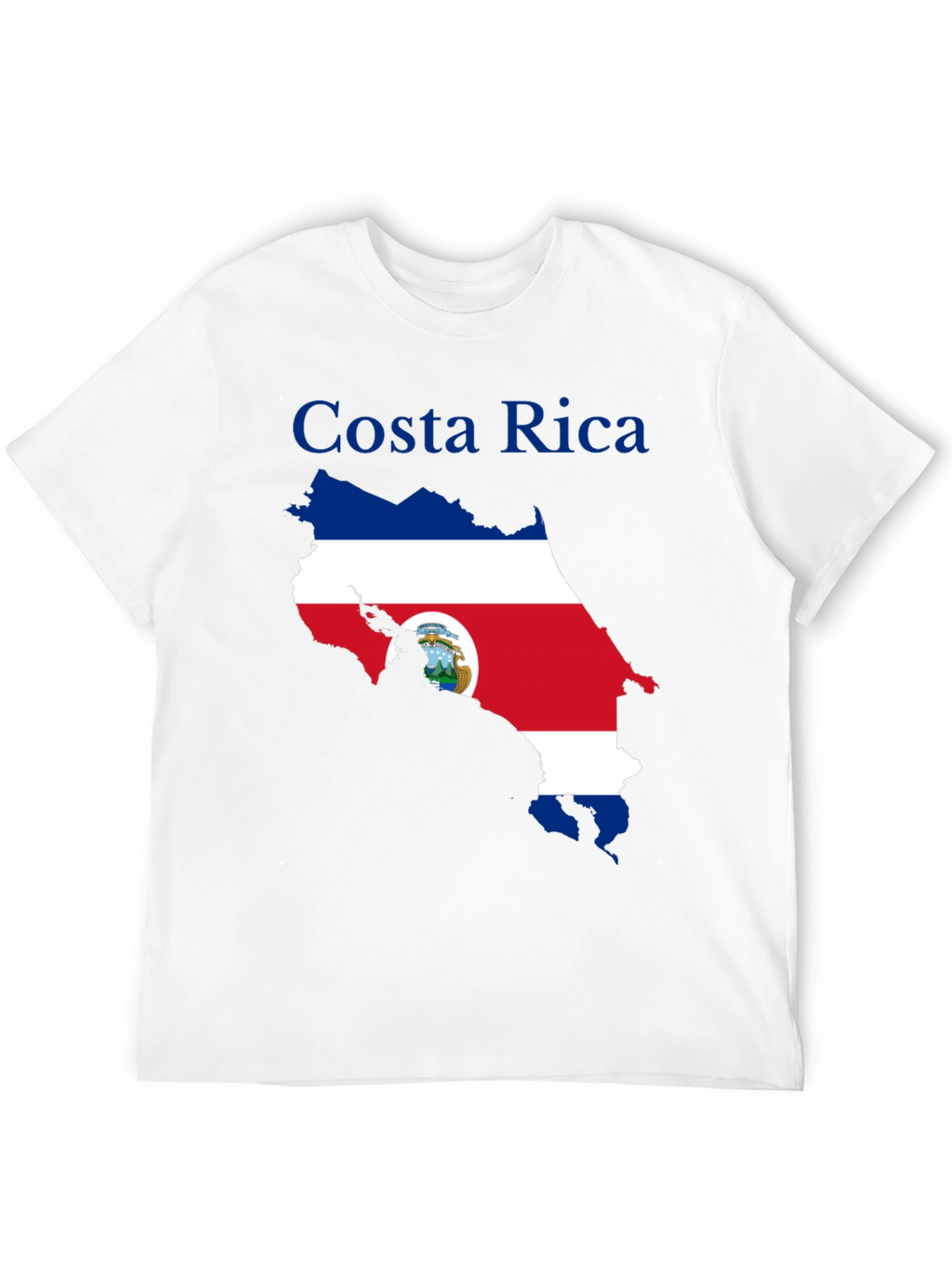 Costa Rica Flag Map Black T-Shirt