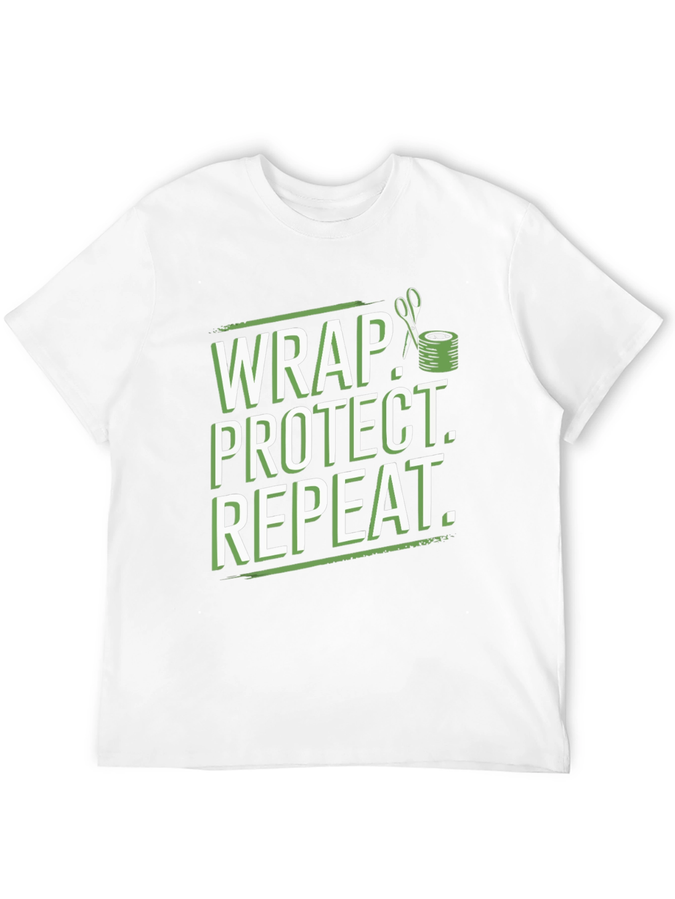 Wrap Protect Repeat Graphic Tee - Black Cotton T-Shirt
