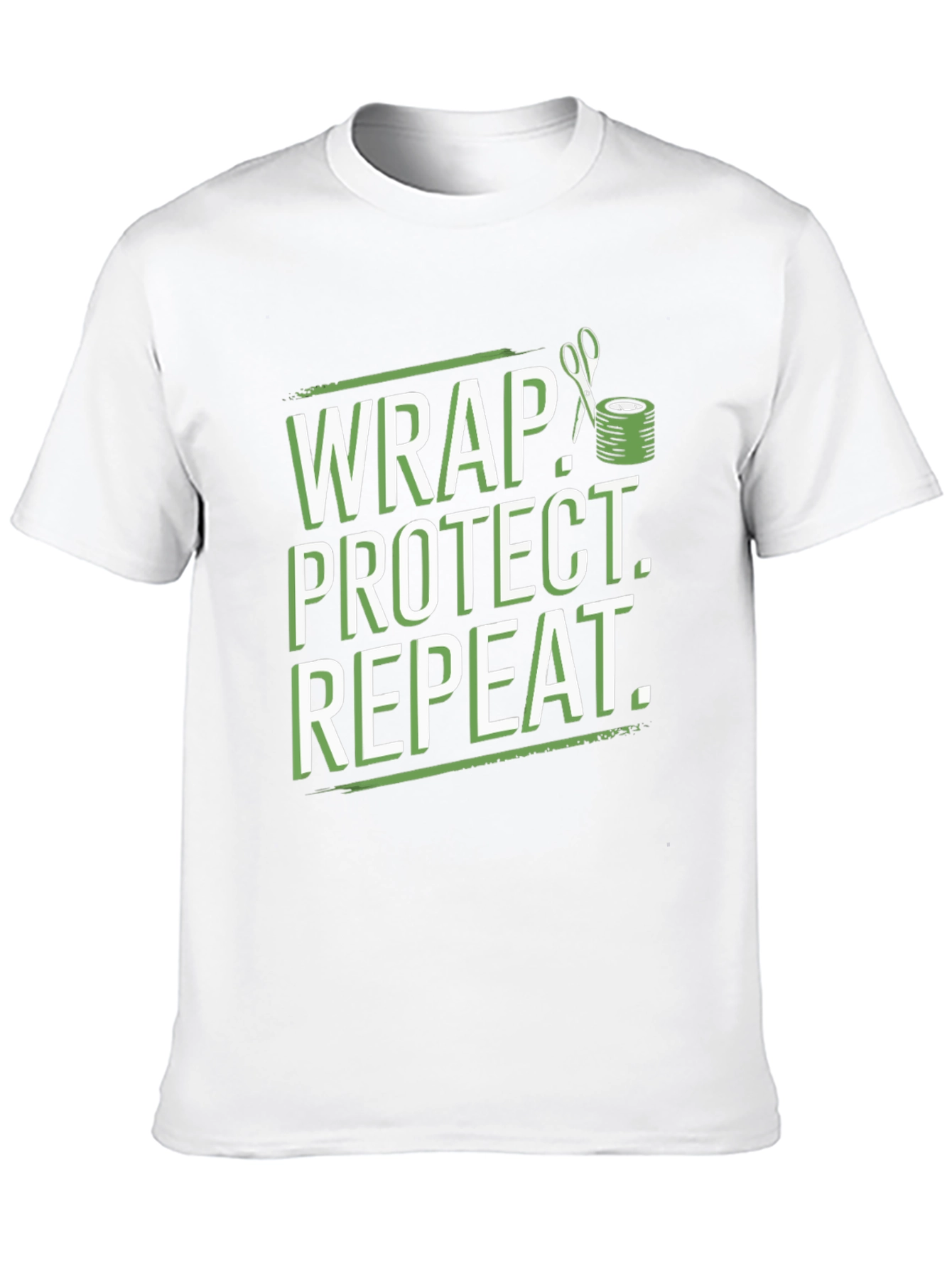 Wrap Protect Repeat Graphic Tee - Black Cotton T-Shirt