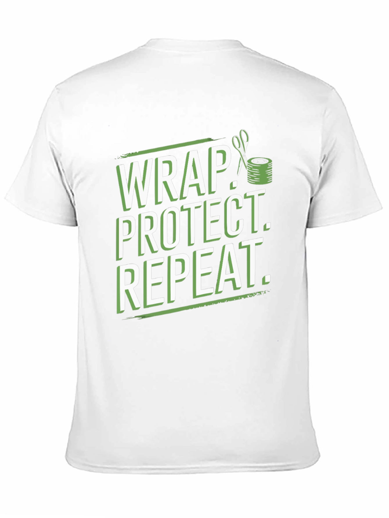 Wrap Protect Repeat Graphic Tee - Black Cotton T-Shirt