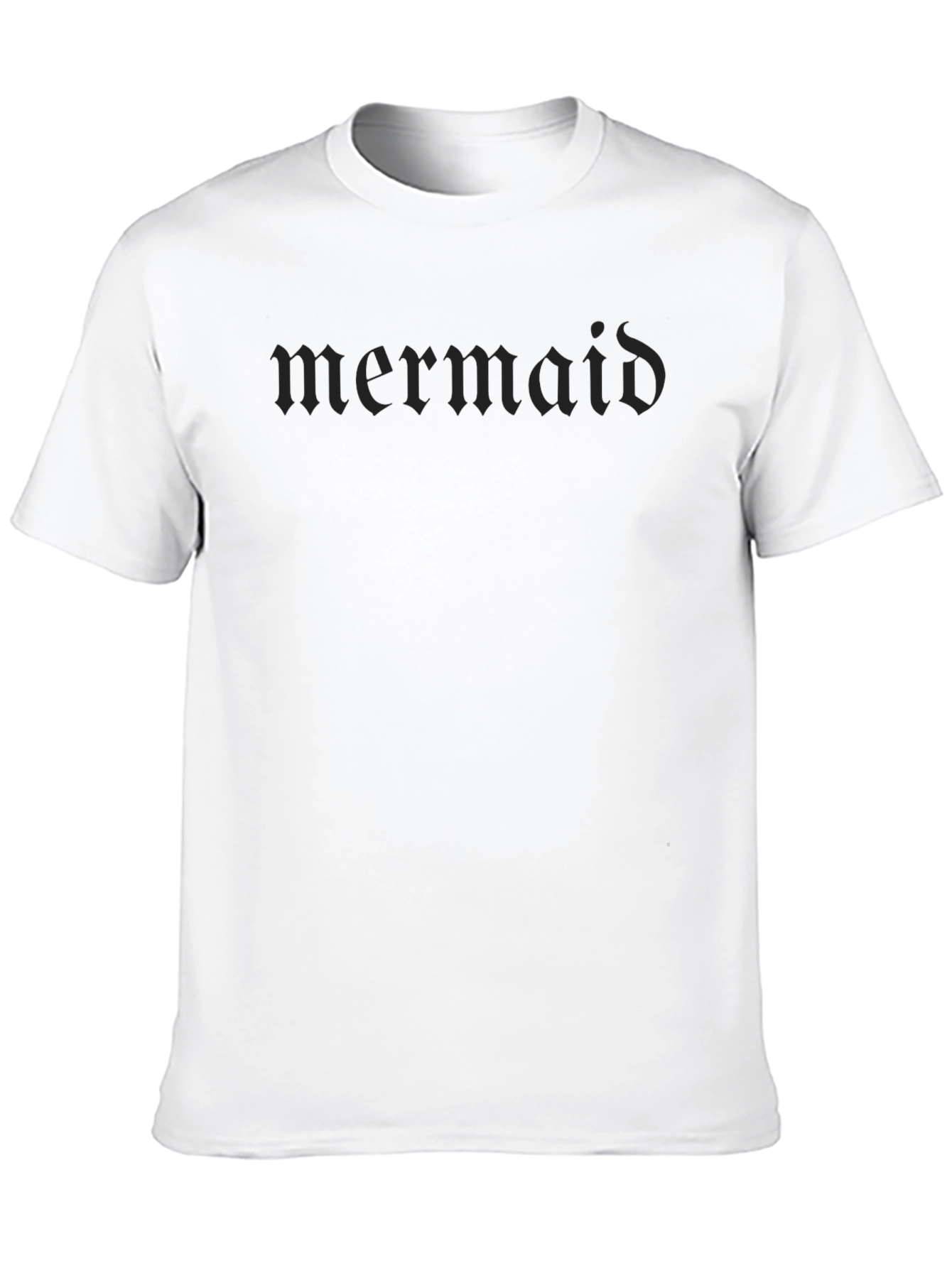 Gothic Mermaid Text Black T-Shirt