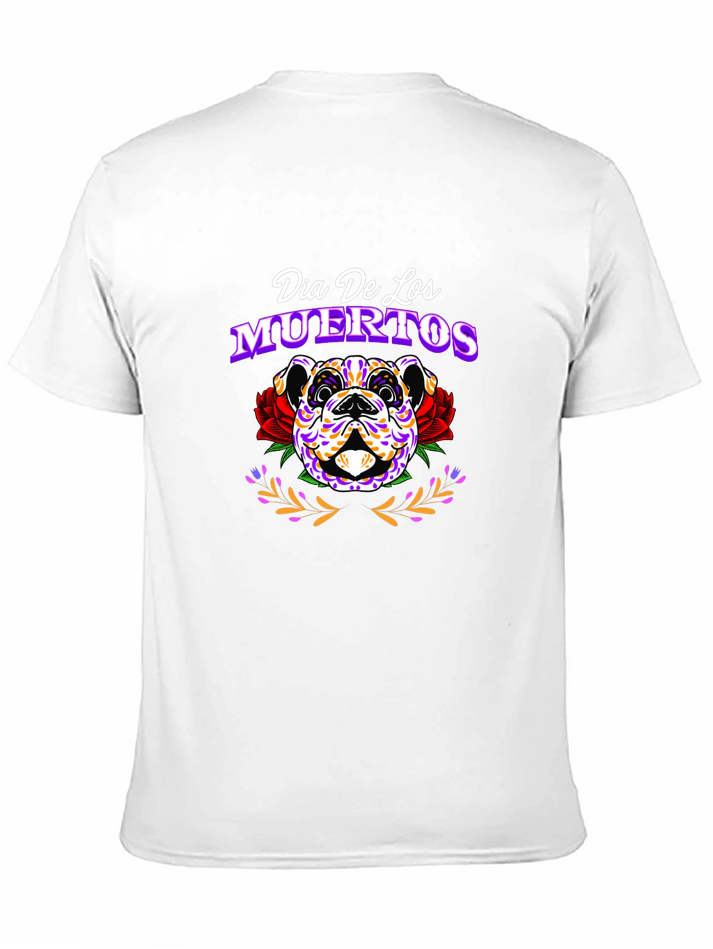Dia De Los Muertos Bulldog Graphic T-Shirt