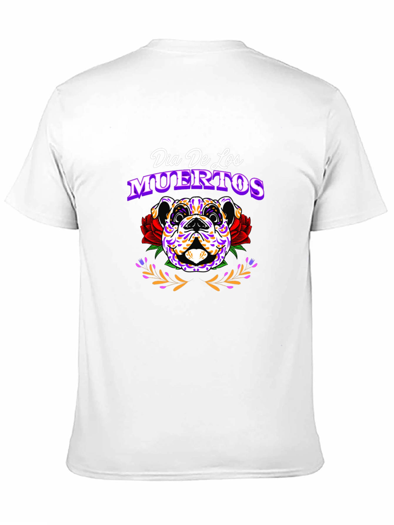 Dia De Los Muertos Bulldog Graphic T-Shirt