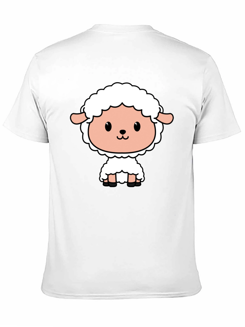 Cute Cartoon Sheep Black T-Shirt