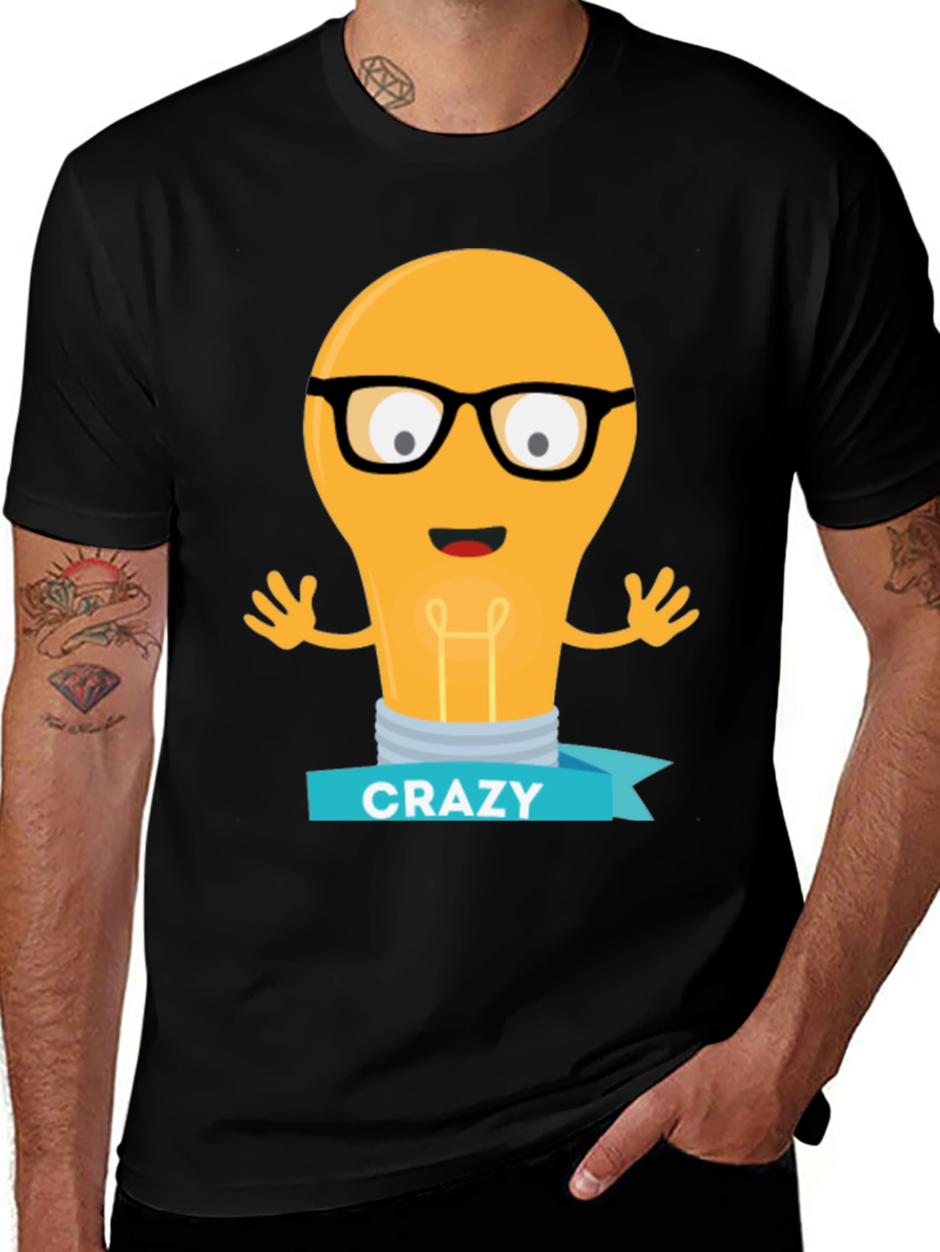 Crazy Lightbulb T-Shirt - Geeky Fun Tee
