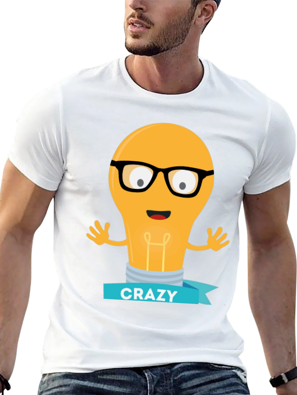 Crazy Lightbulb T-Shirt - Geeky Fun Tee